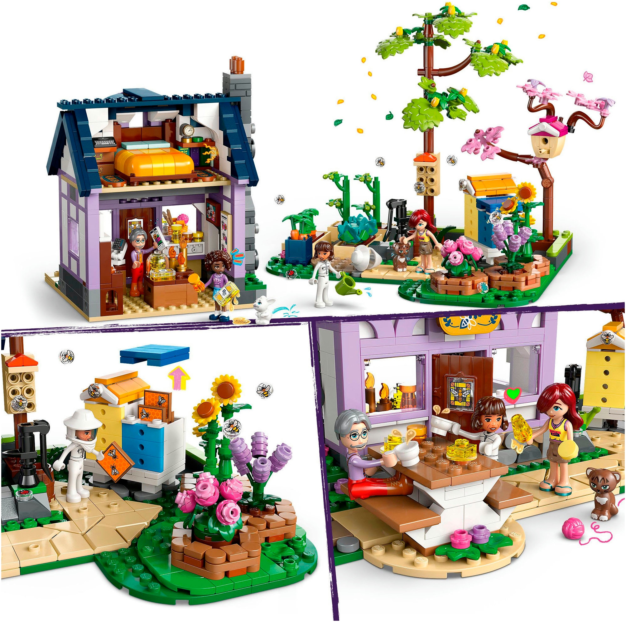 LEGO® Konstruktionsspielsteine »Haus und Blumengarten der Imker (42669), LEGO Friends«, (1161 St.), Made in Europe