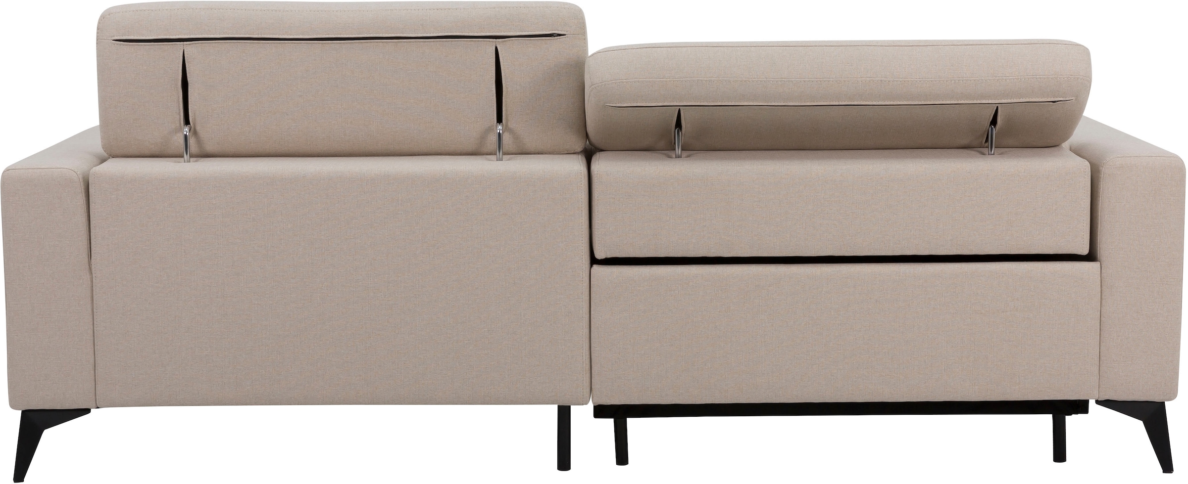 OTTO home Ecksofa »LEWII, L-Form, 213 cm - elektr. Relaxfunktion« mit USB A/C-Anschluss. Federkern, verstellbaren Kopfstützen, Webstoff