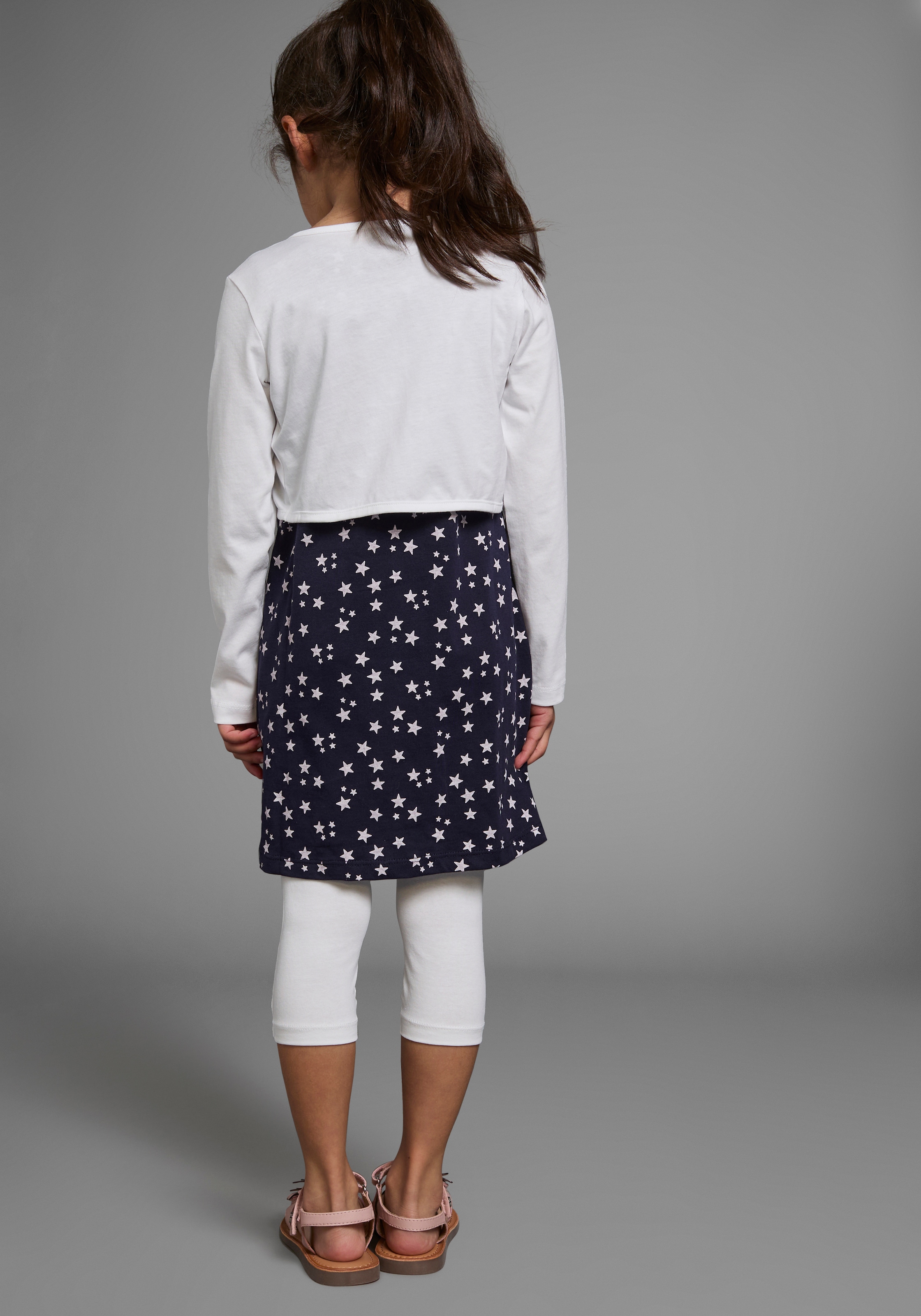 KIDSWORLD Bolero, Kleid & Leggings, (Set), mit Sternchendruck