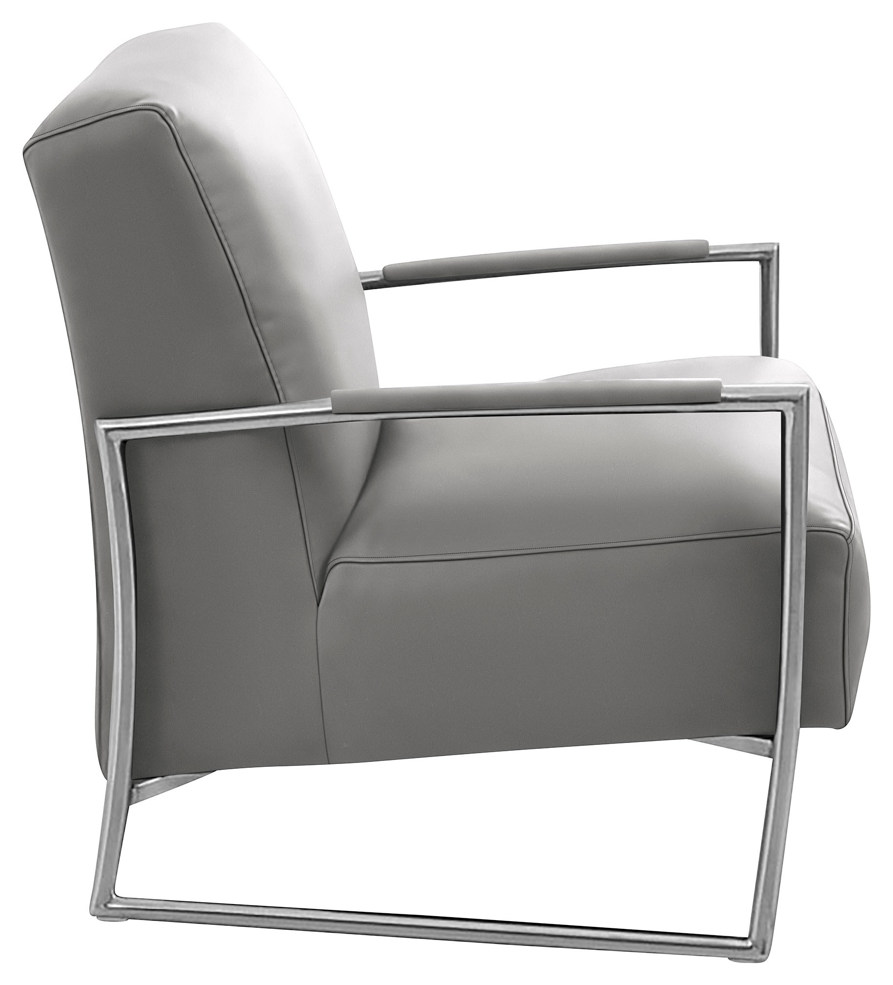 K+W Komfort & Wohnen Cocktailsessel mit bezogenen Armlehnen, Gestell in Metall Edelstahloptik