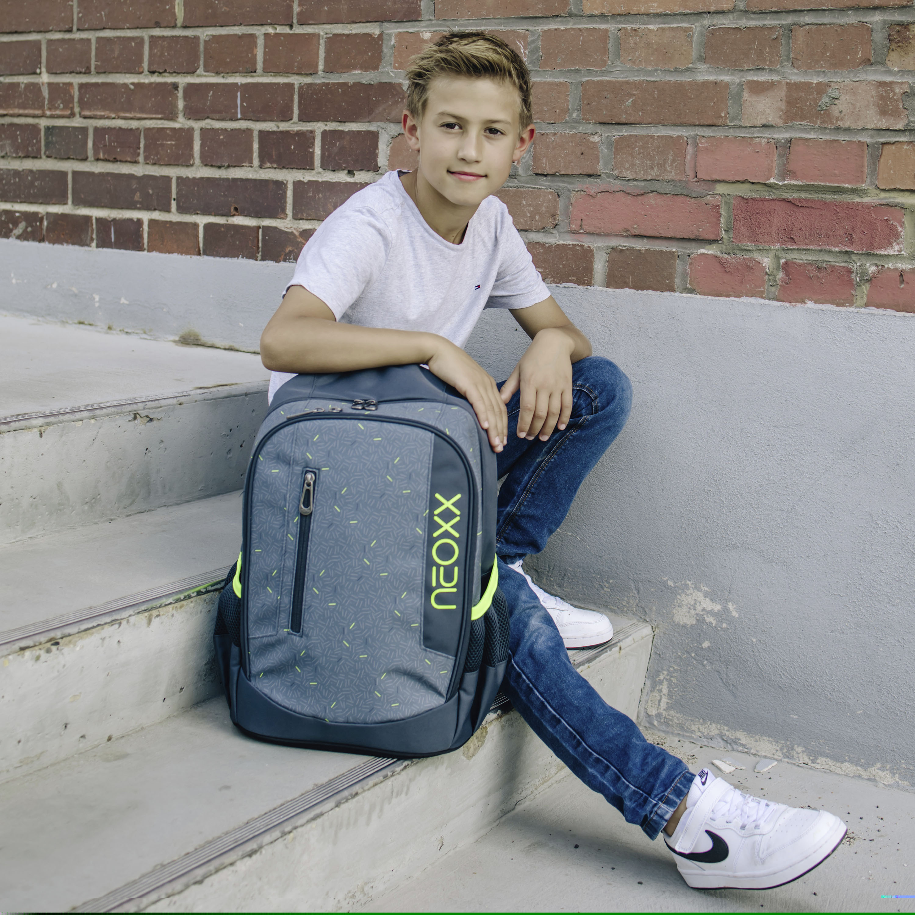 neoxx Schulrucksack »Flow, Boom«, teilweise aus recyceltem Material