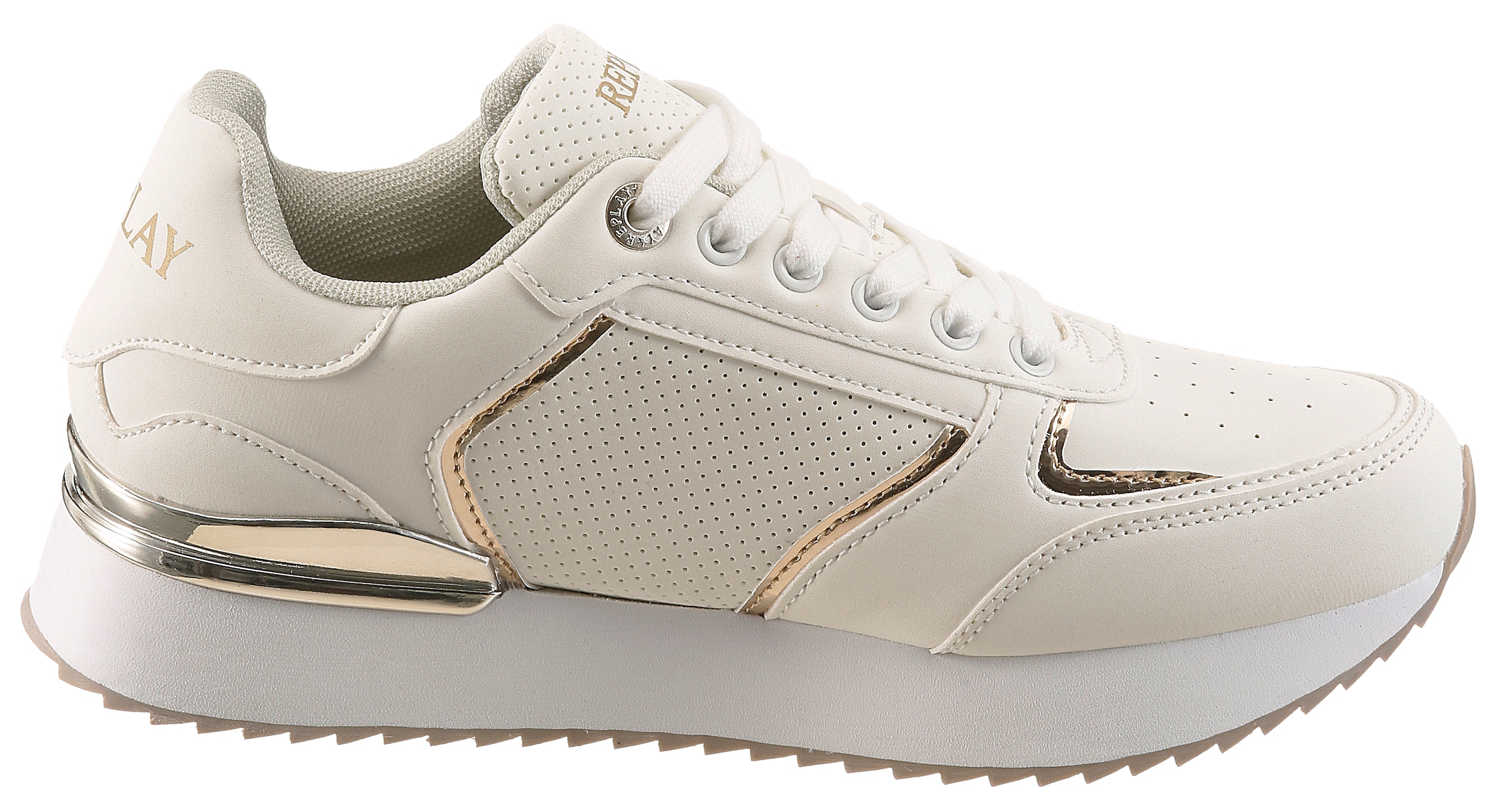 Replay Plateausneaker  Trend-Sneaker, Schnürschuh, Freizeitschuh mit Metallic-Details