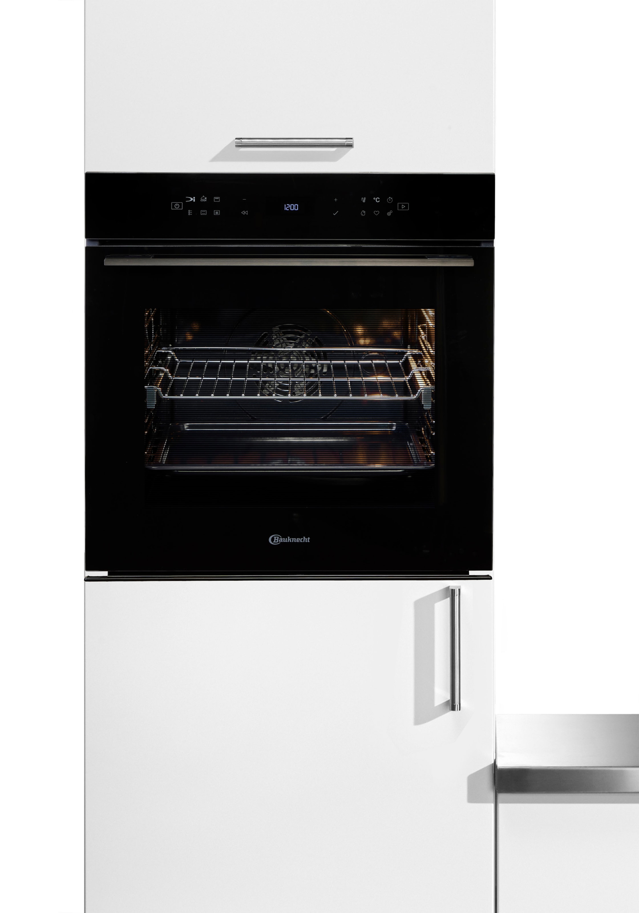 BAUKNECHT Einbaubackofen  »BBI78HT1SK«, mit 1-fach-Teleskopauszug, Hydrolyse, AirFry-Funktion, Pizzafunktion, 1-fach-Teleskopauszug, Hydrolyse
