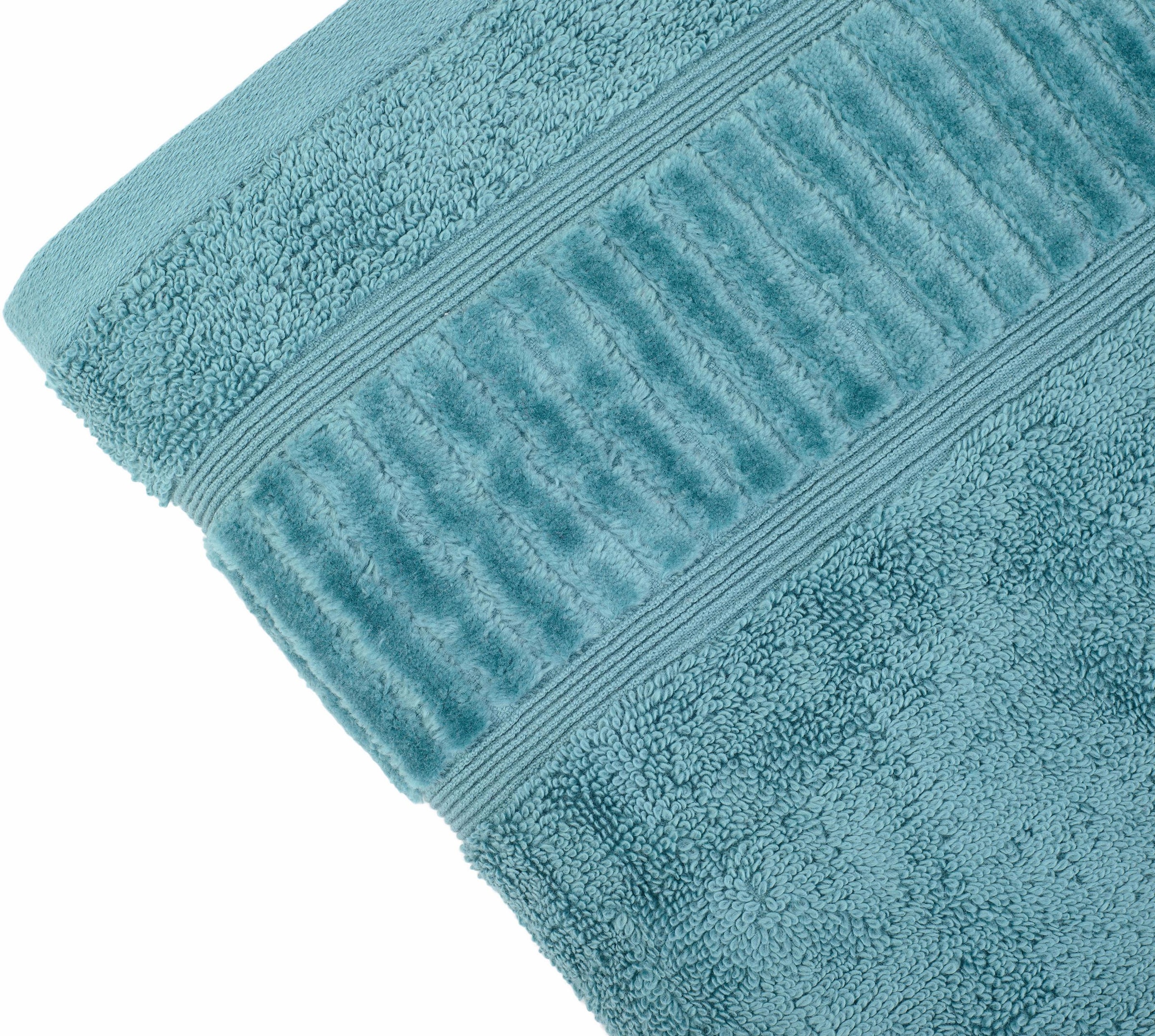 Gözze Handtücher »BIO Frottier«, (2 Bordüre online Farben, St.), kaufen im Pastell geschorener Bio-Baumwolle, mit Set