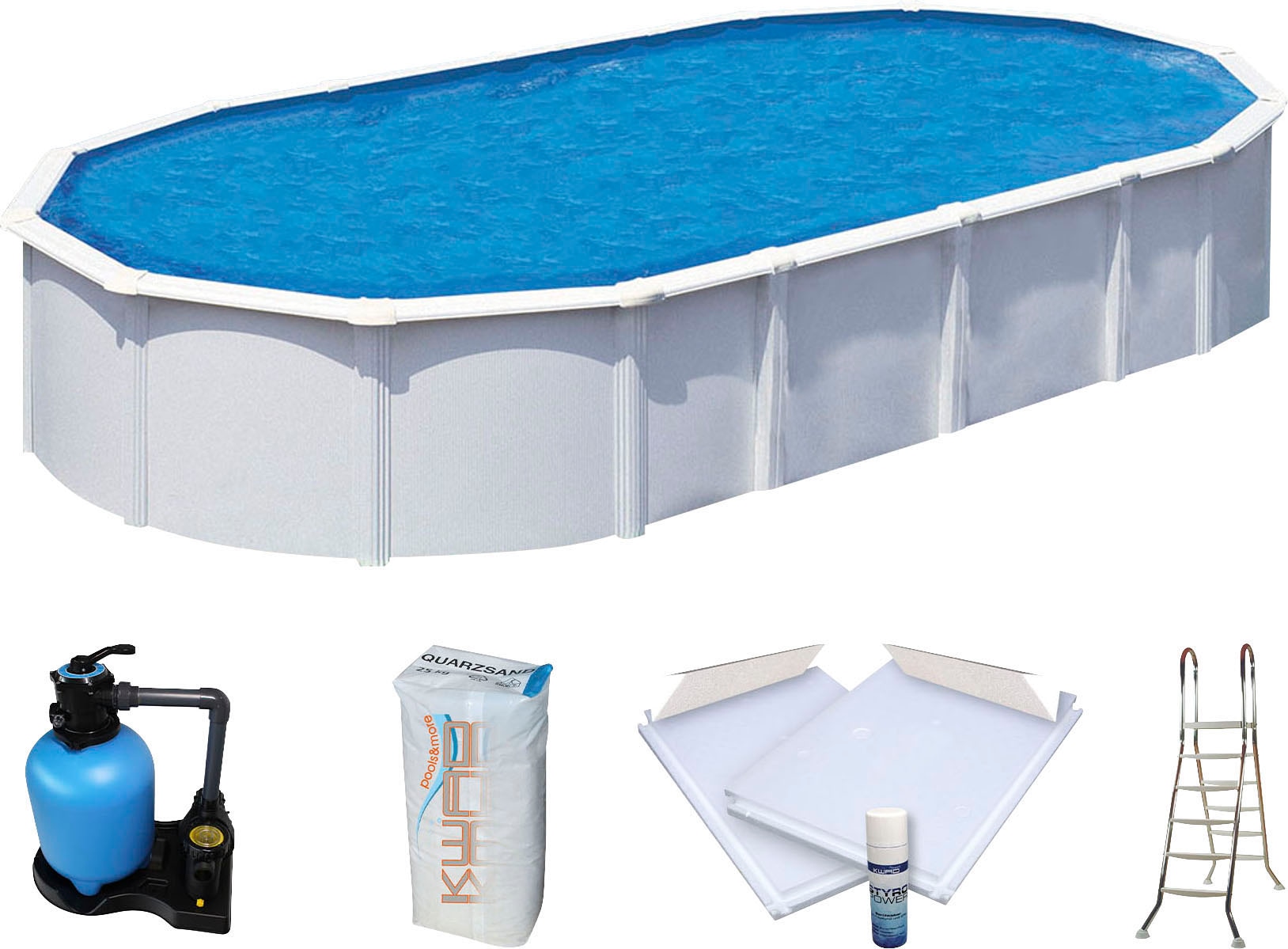KWAD Schwimmbecken »»Supreme« all in Premium Folie« BxLxH: 370x610x132cm, inkl. Bodenisolationsset