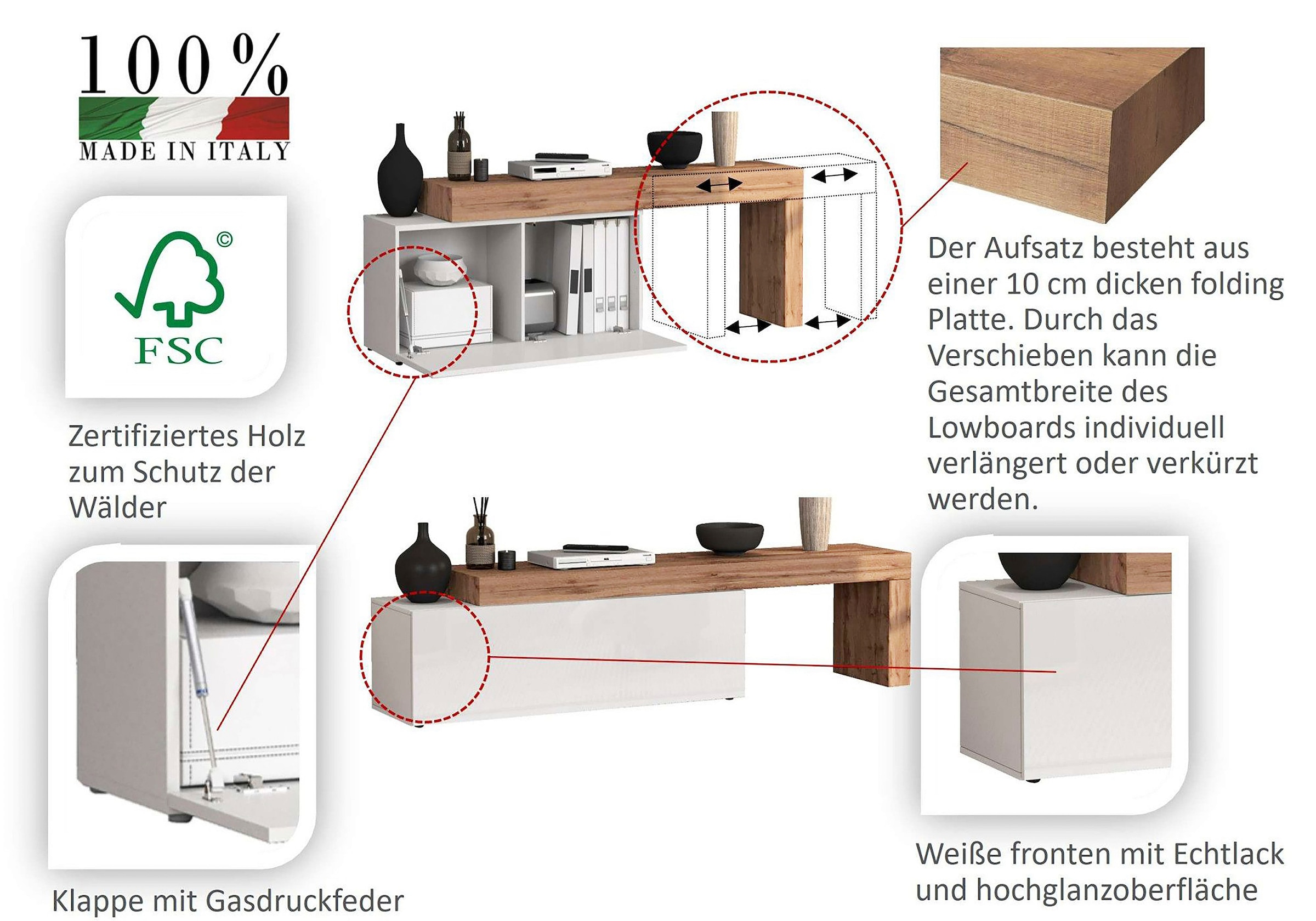 OTTO home Wohnwand »Chronos Wohnwand, Medienwand, 5-er set« 5 Stk. tlg.
