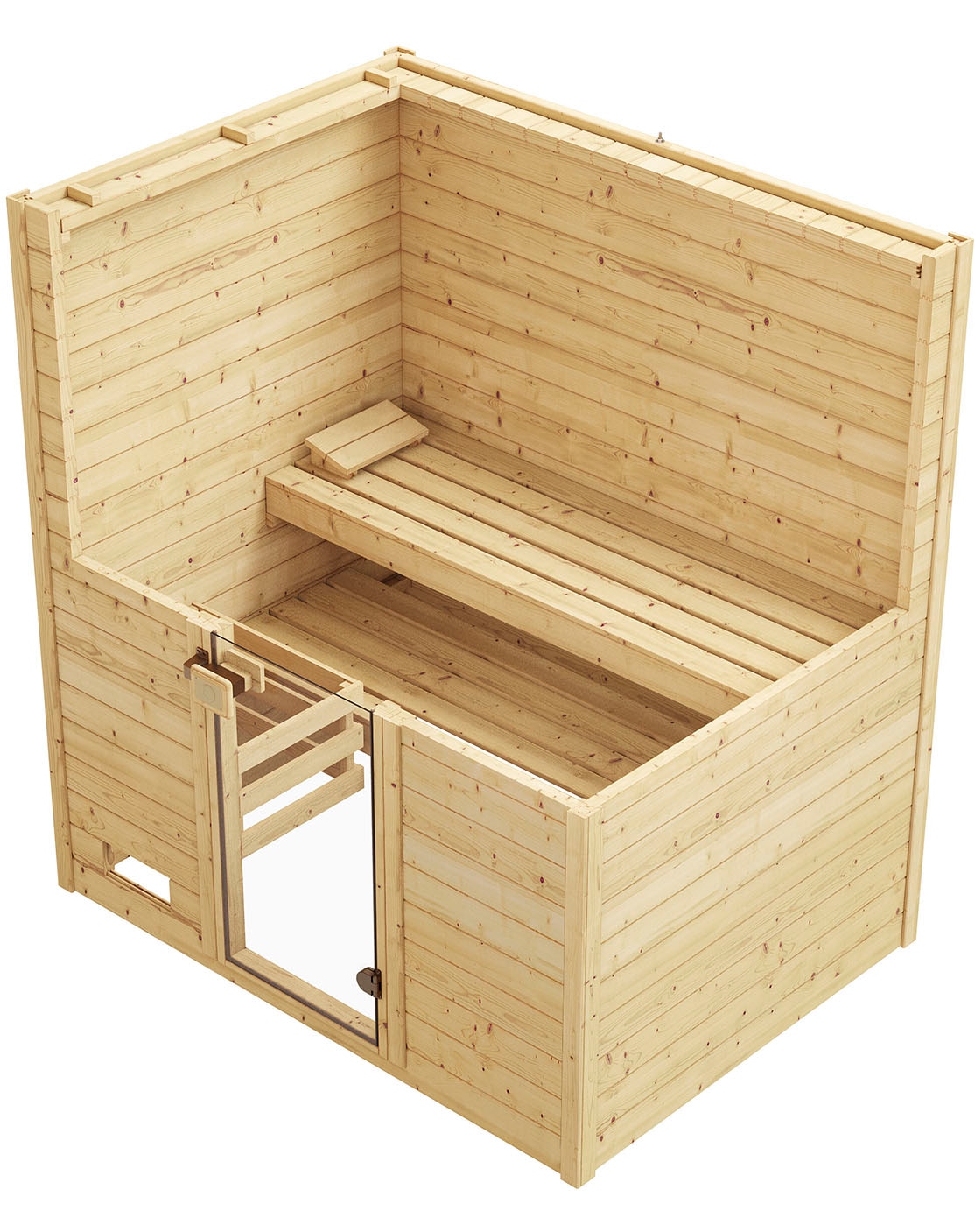 weka Sauna »Massivholzsauna VALIDA 2« Blockbohlen, moderne Ganzglastür