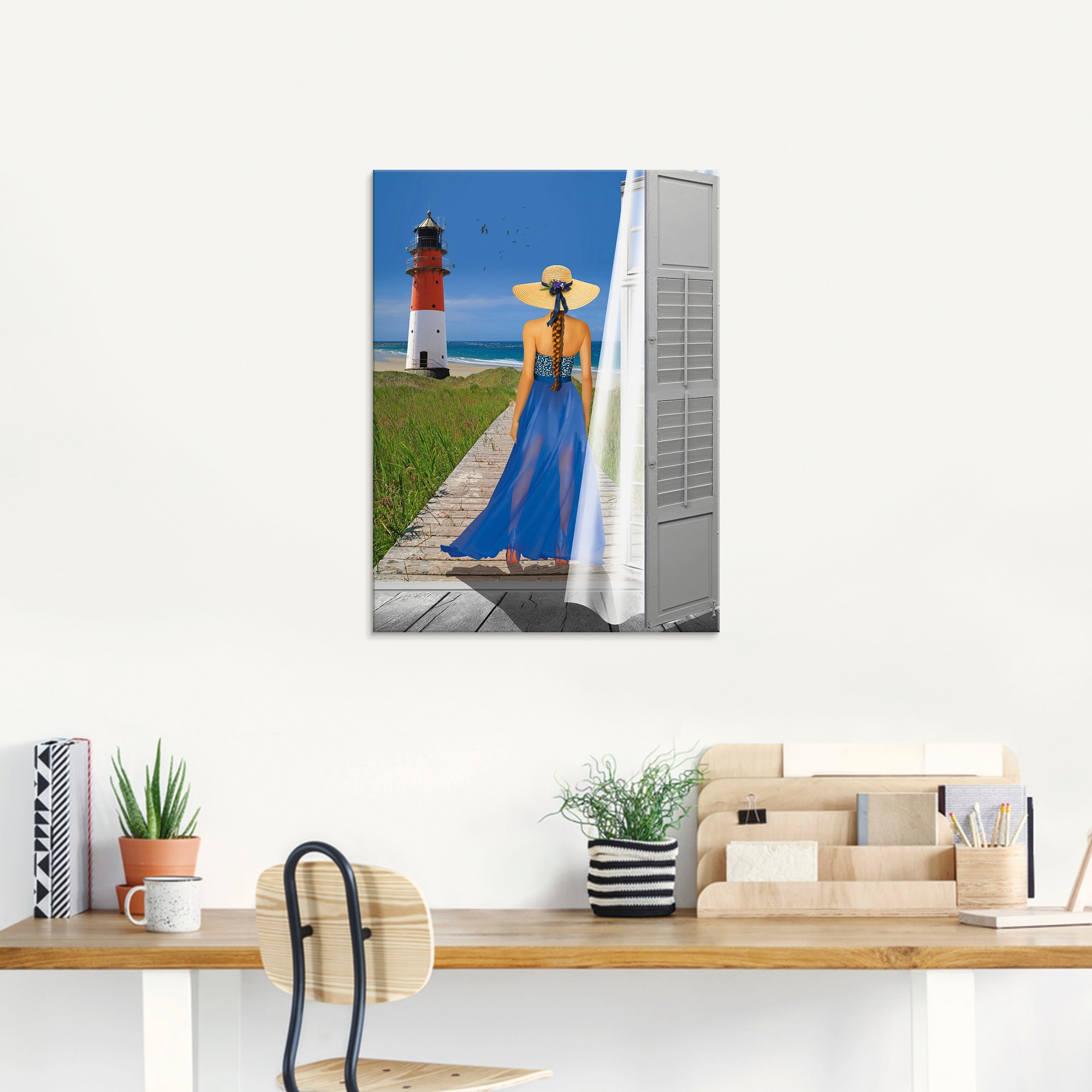 Artland Glasbild »Urlaub am Meer« Frau 1 Stk. tlg. in verschiedenen Größen