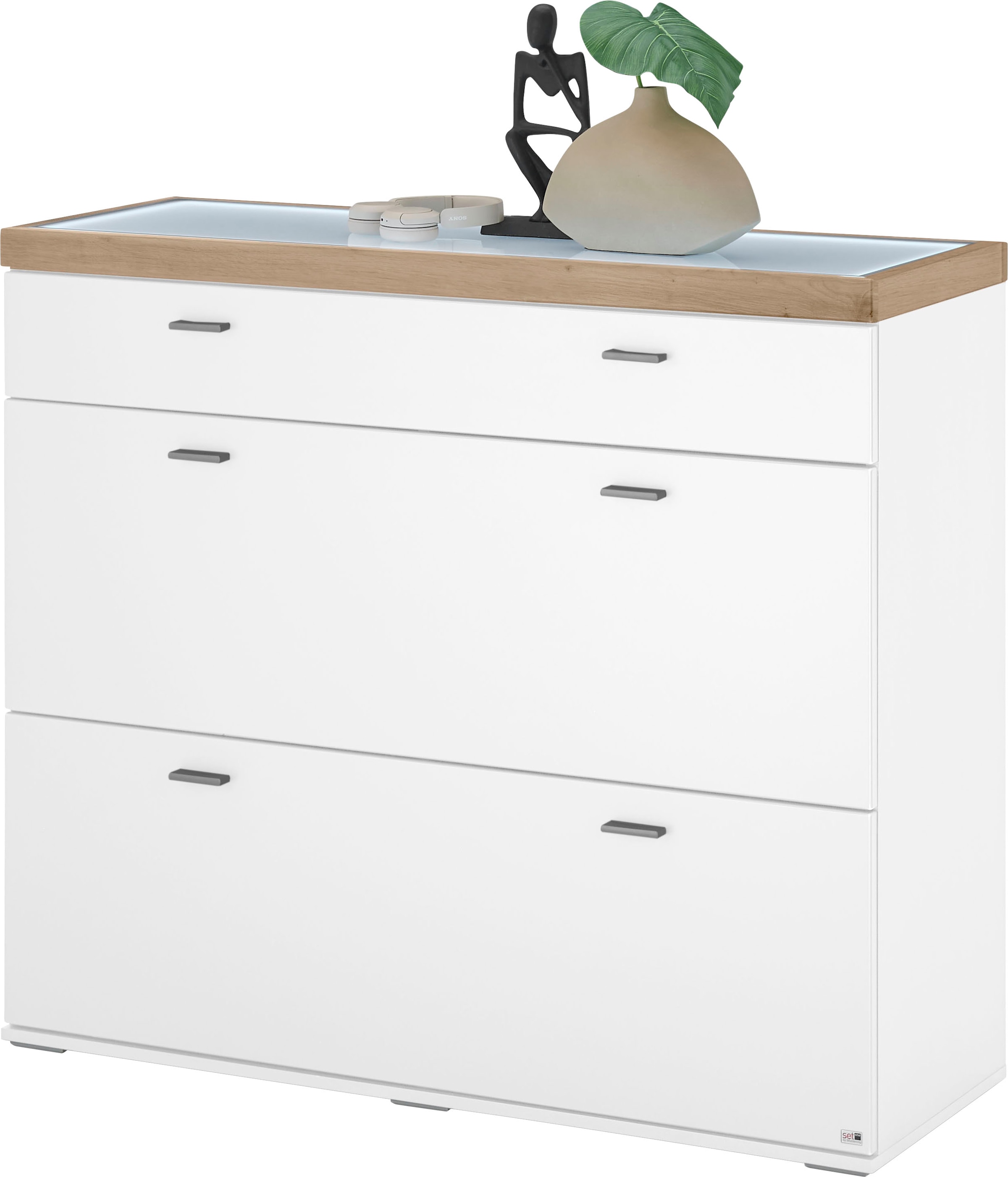 set one by Musterring Sideboard »Lancaster Dielen«, inklusive LED-Beleuchtung, mit Türen und Schubkästen, Breite 121 cm