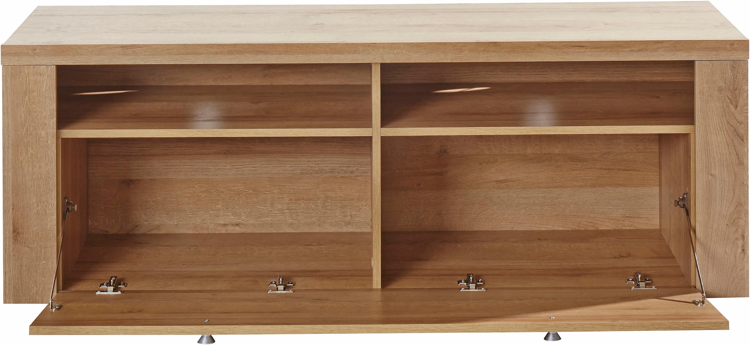 Home affaire Lowboard »Larona, zeitloses TV Board mit 1 Klappe und 2 offenen Fächern«, Breite 140 cm, Fernsehbank, viel Stauraum, dekorative Rahmenoptik