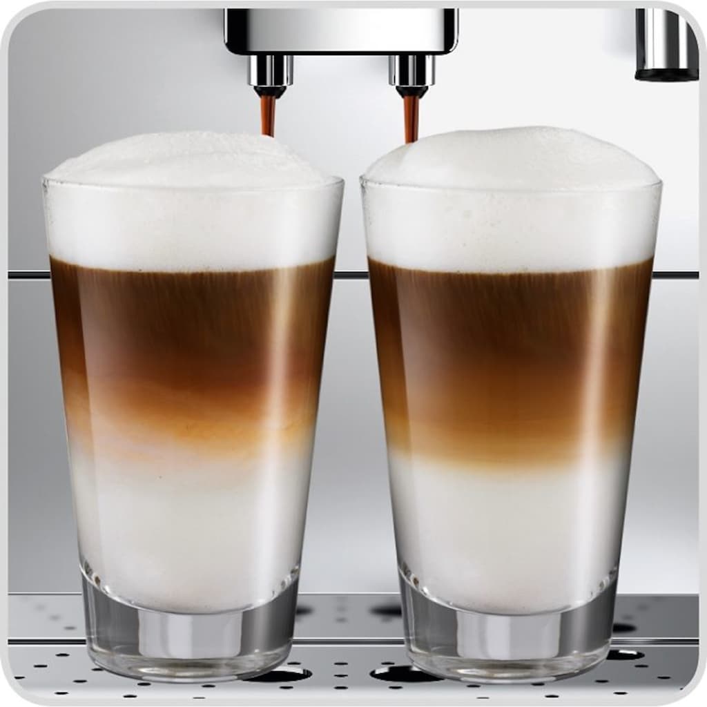 Melitta Kaffeevollautomat »Solo® & Perfect Milk E957-203, silber/schwarz«, Café crème&Espresso per One Touch, Milchsch&heiße Milch per Drehregler