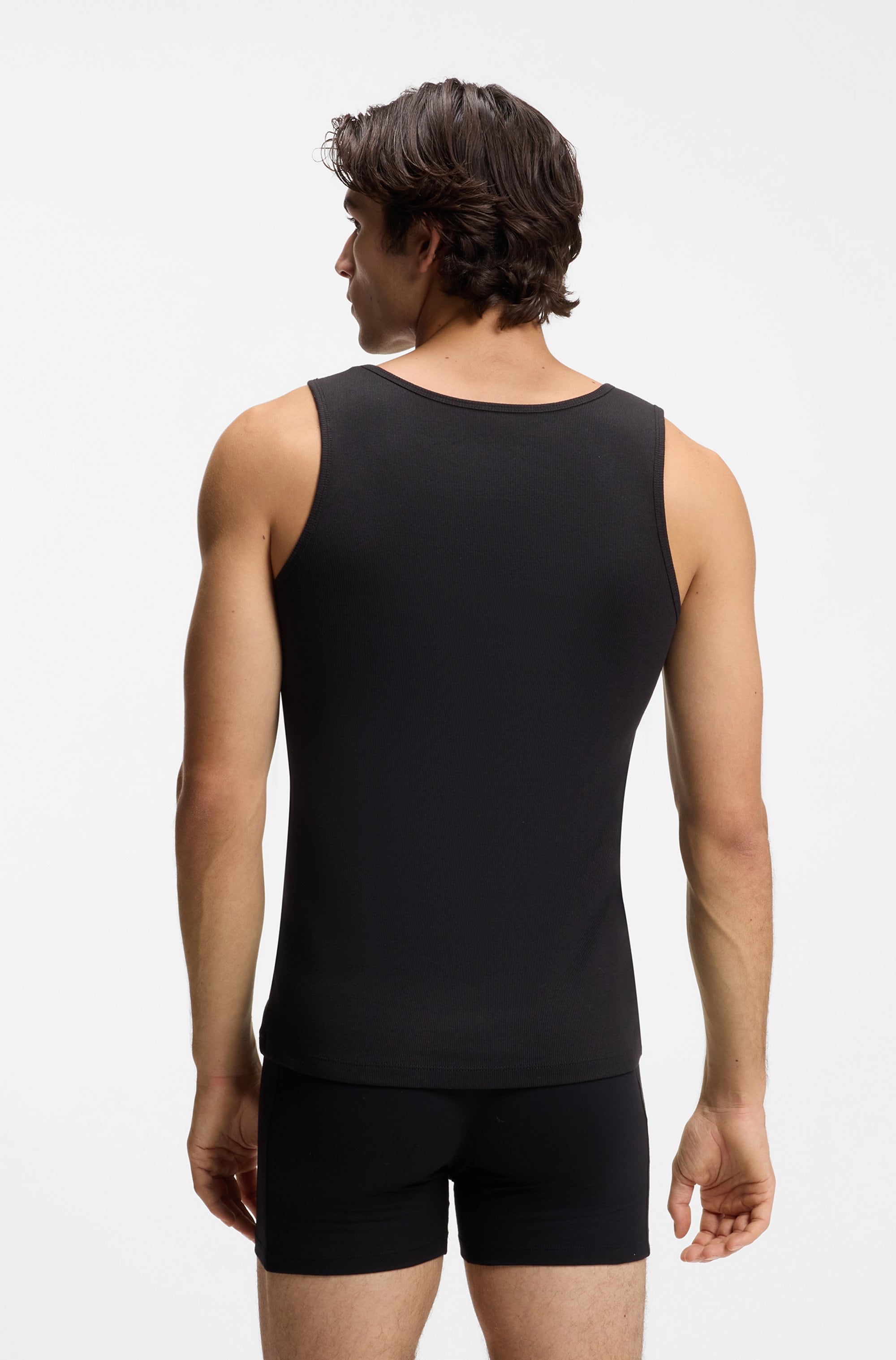 BOSS Tanktop »3P RibClassic BOSS ONE« Ton in Ton Stickerei auf der Brust