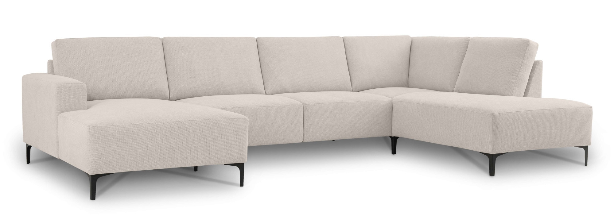 Home affaire Wohnlandschaft »Tournon U-Form, XXL Sofa, Breite 333 cm, Webstoff, Chenille«, Designsofa im nordischen Stil, Wellenunterfederung, Metallfüße