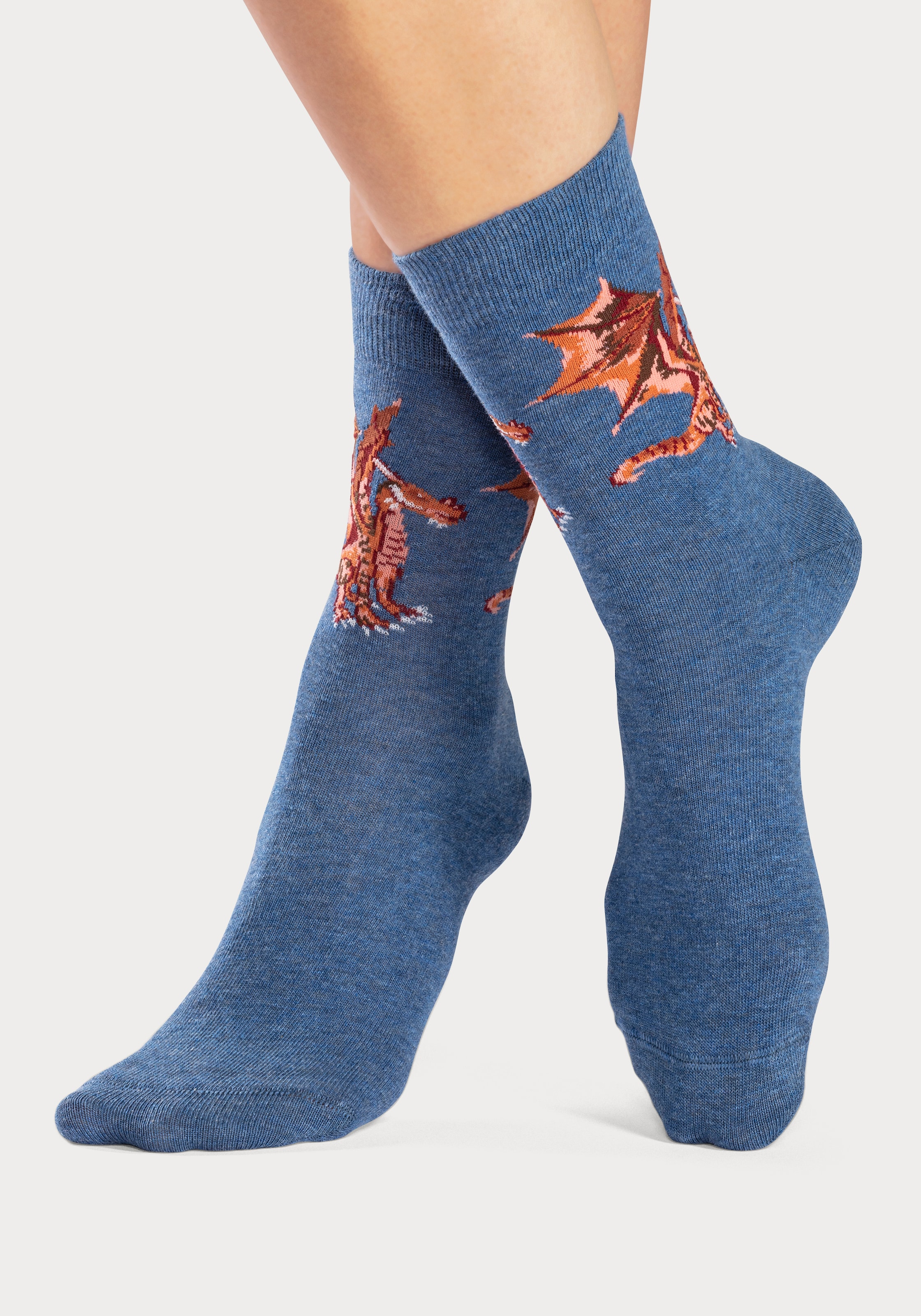 H.I.S Socken, (5 Paar), mit unterschiedlichen Drachen Motiven bei ♕ | Lange Socken