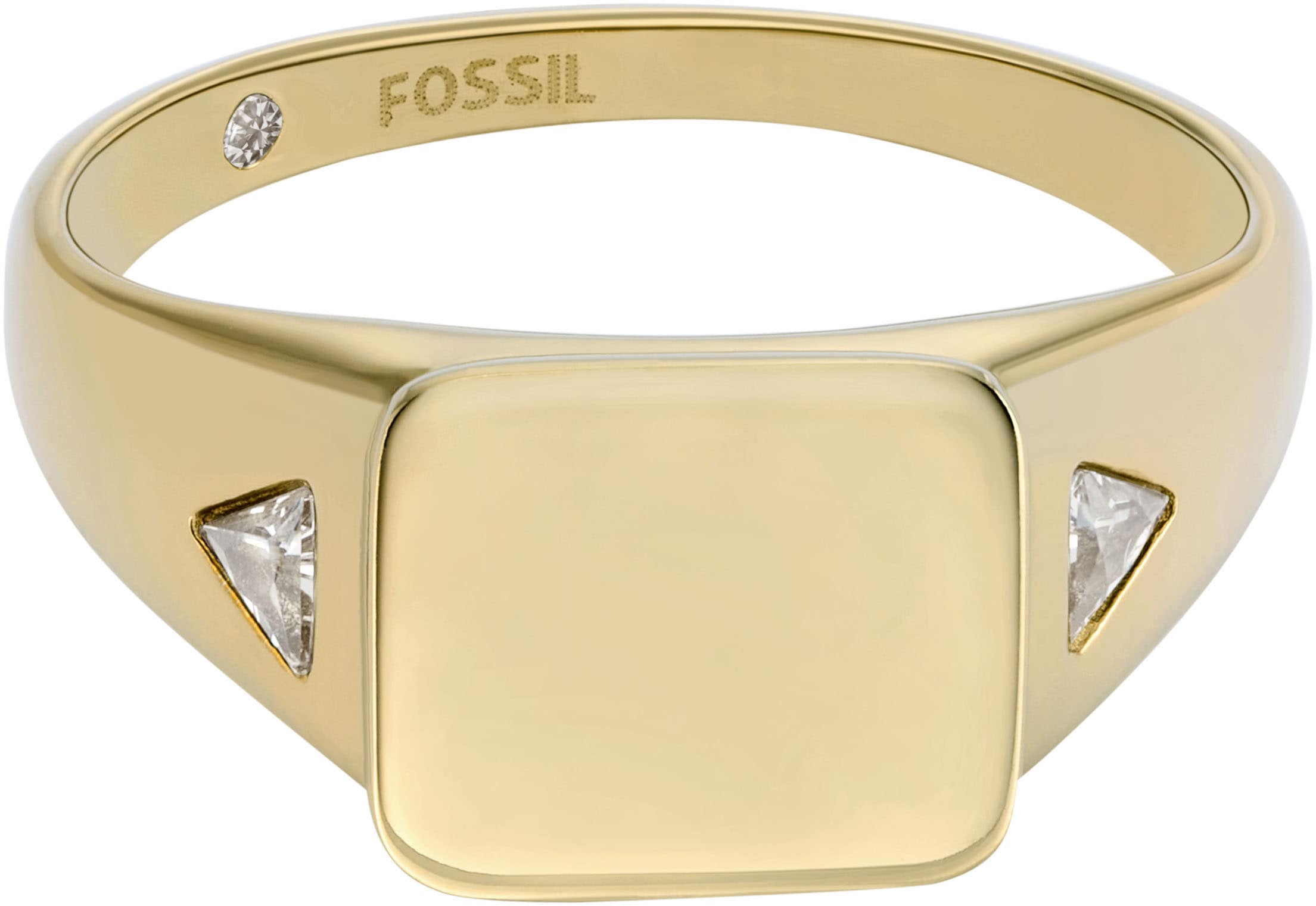 Fossil Fingerring »Schmuck Geschenk Edelstahl Ring All Stacked Up, JF04791710«, mit Zirkonia (synth.)