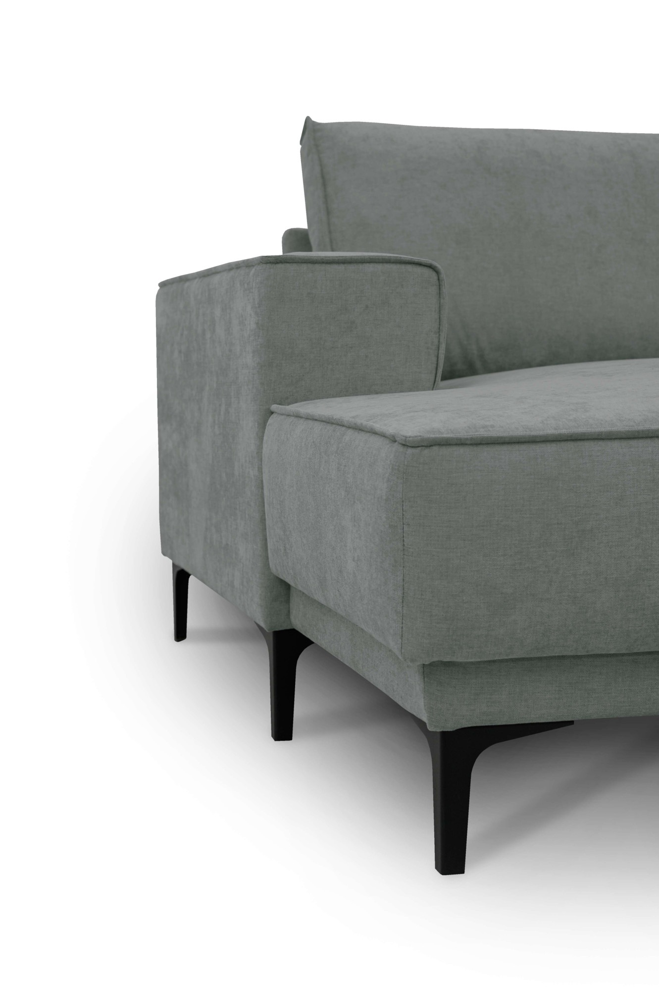 Places of Style Wohnlandschaft »XXL Sofa Oland, Struktur, Flachgewebe, Luxus-Microfaser, Boucle«, U-Form, 345 cm, Wellenunterfederung, Skandi-Design, Metallfüße