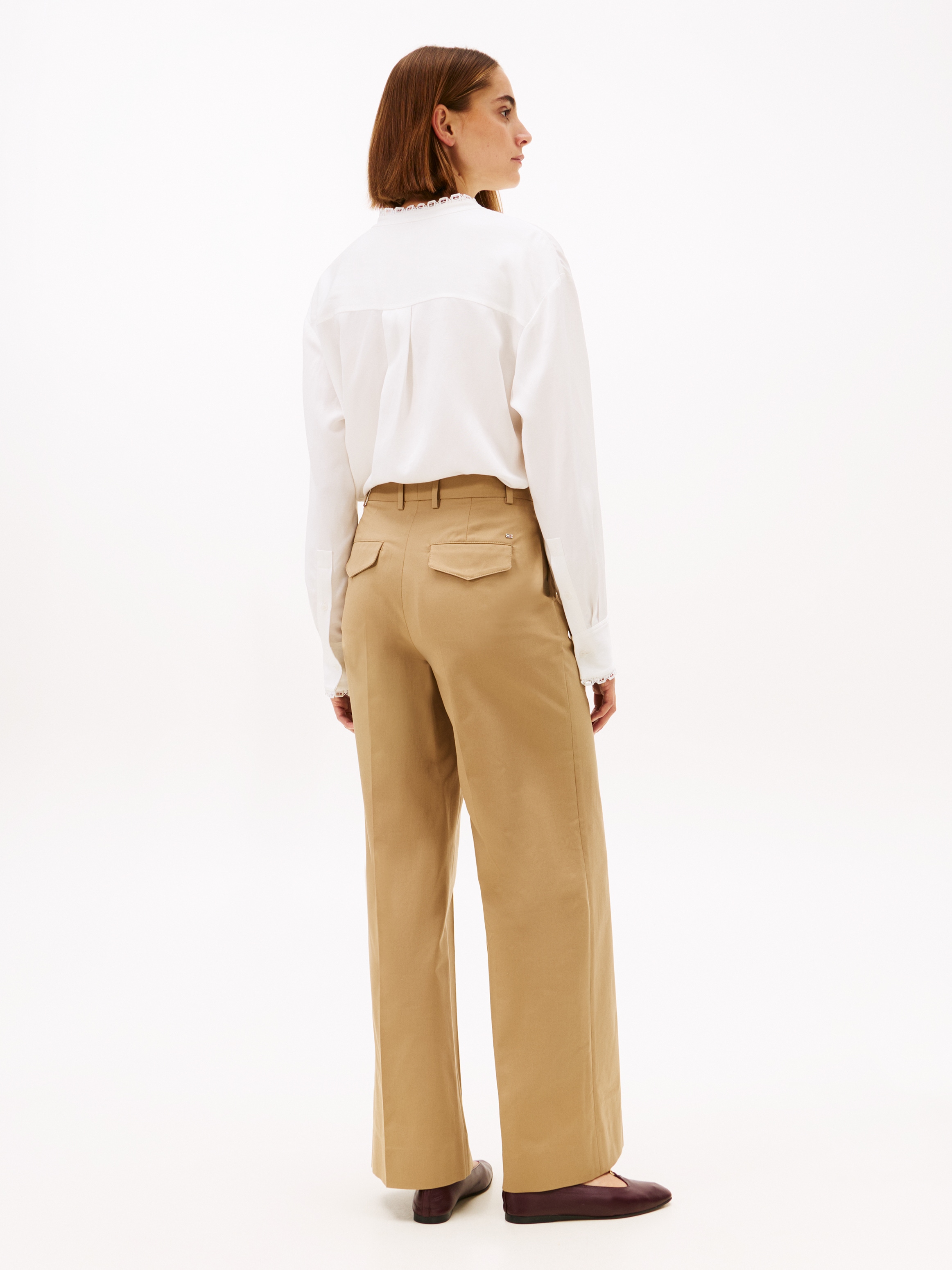 Tommy Hilfiger Anzughose »COTTON WIDE LEG PANT«