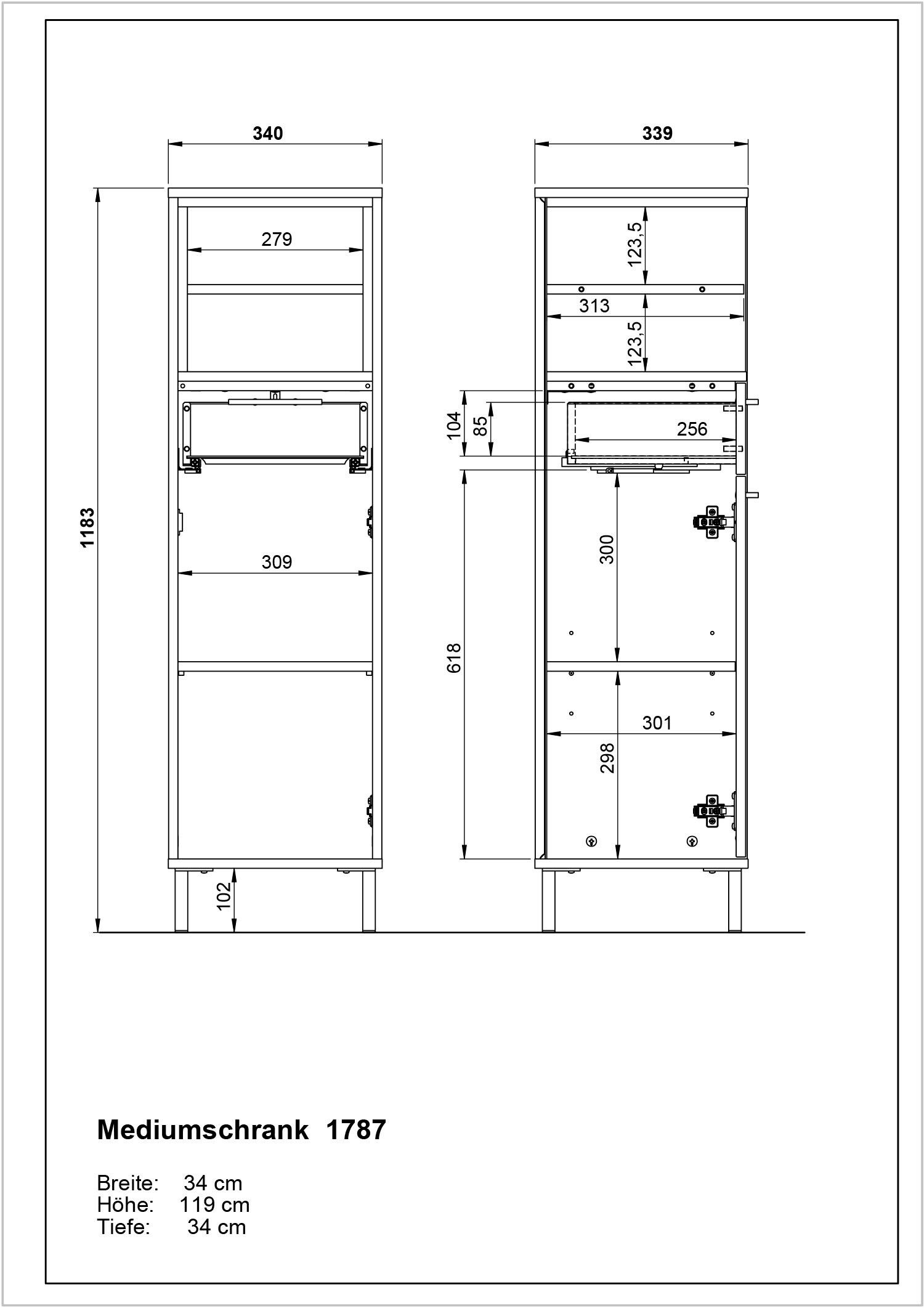 GERMANIA Badezimmer-Set »Loria«, (3 St.), bestehend aus WB-Unterschrank, Mediumschrank und Spiegel, Beleuchtung