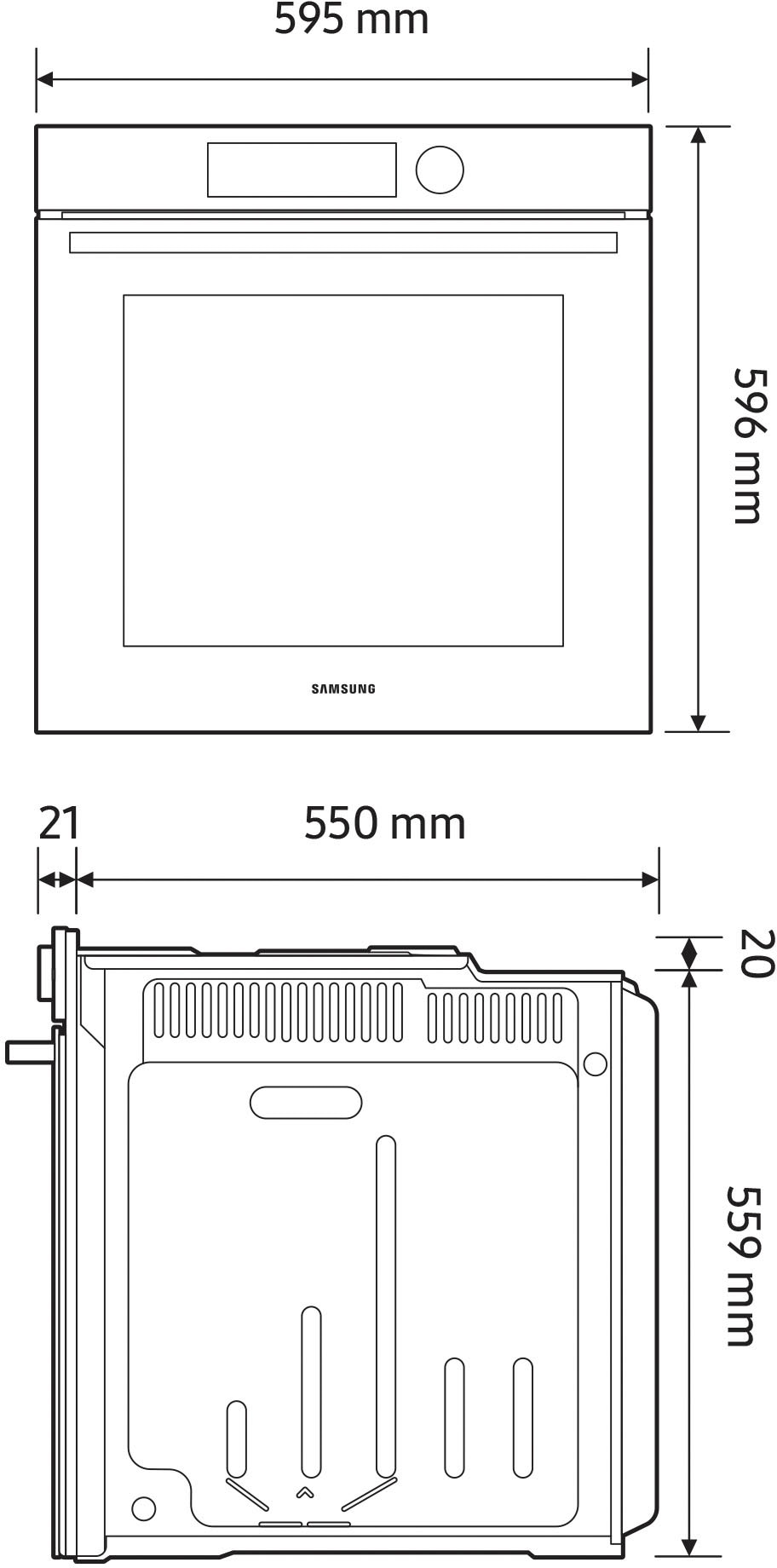 Samsung Pyrolyse Backofen Serie 5 »NV7B5775XDK«, mit 1-fach-Teleskopauszug, Pyrolyse-Selbstreinigung