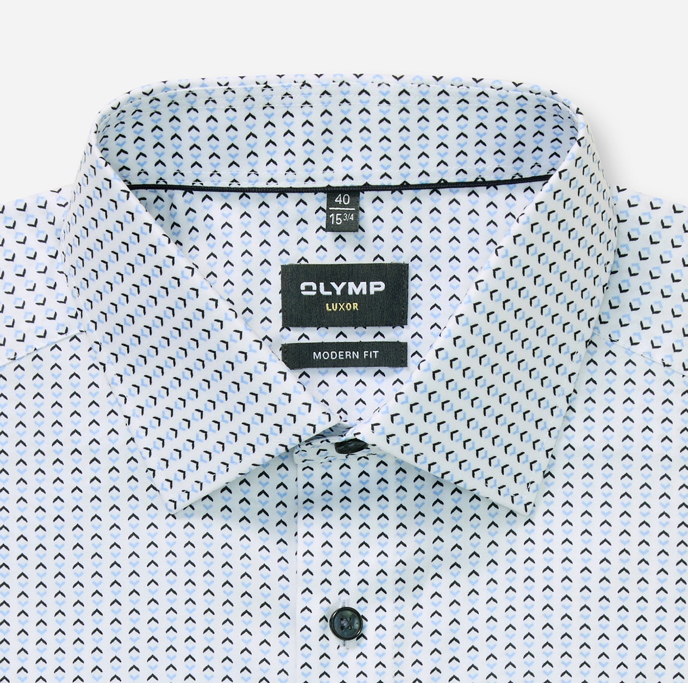 OLYMP Langarmhemd »Luxor« graphisches Muster, modern fit, Businesshemd, New-Kentkragen