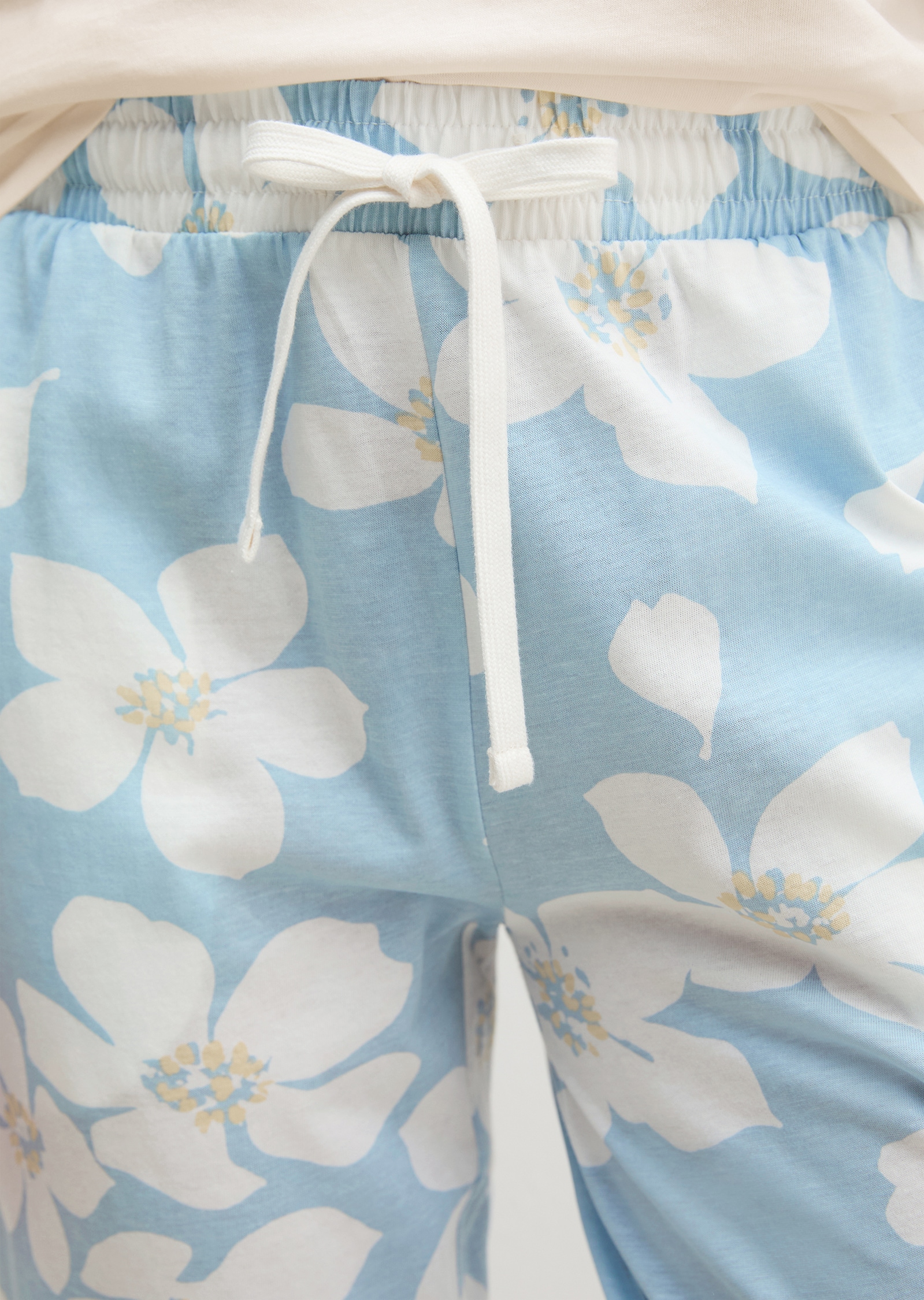 Marc O'Polo Pyjamahose »Mix N Match Cotton«  mit floralem Print, Gummizug und Bindeband