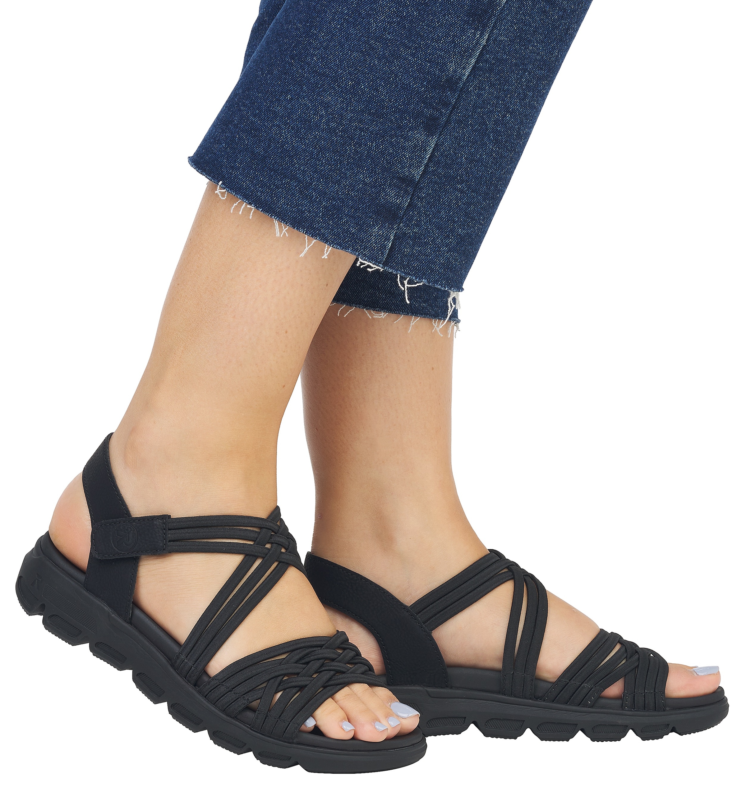 Rieker EVOLUTION Sandale, Sommerschuh, Sandalette, mit Stretchriemchen und Klettverschluss