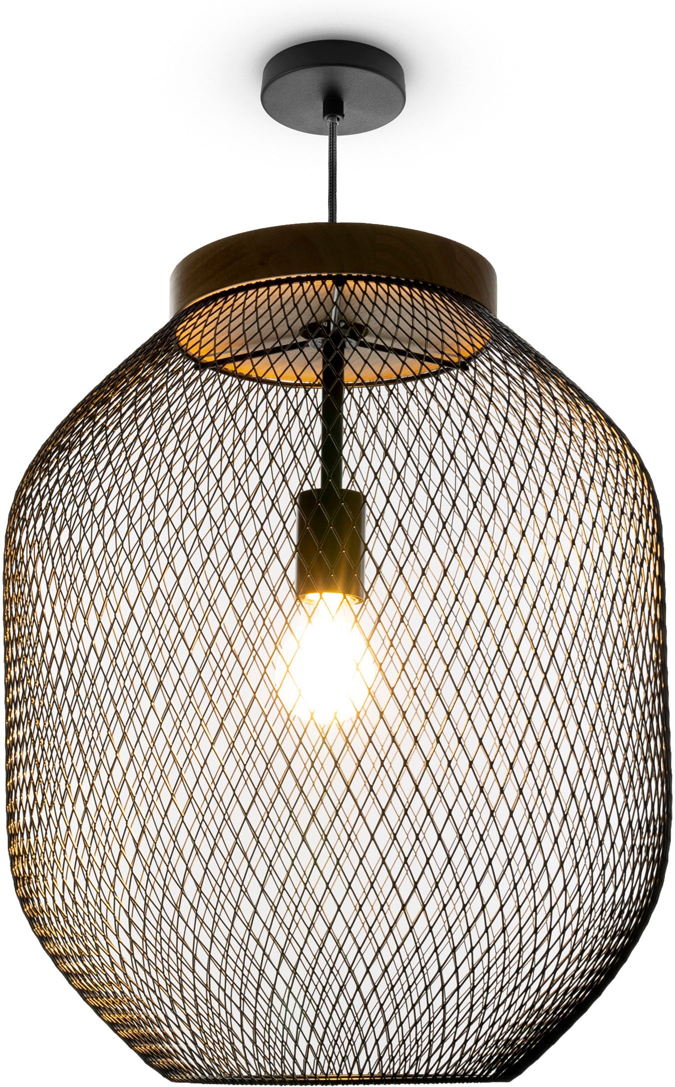 Paco Home Garantie Metall | 3 E27 Hängeleuchte »TRAPU«, Esstisch Jahren mit online Pendelleuchte XXL Holz kaufen Korblampe