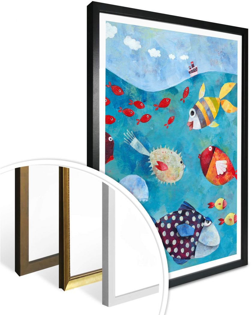 Wall-Art Poster Meeresfrüchte, Wandposter Meer«, auf im (1 St.), Wandbilder Fisch Wandbild, & bestellen Poster, Fische Raten Bild, »Märchen
