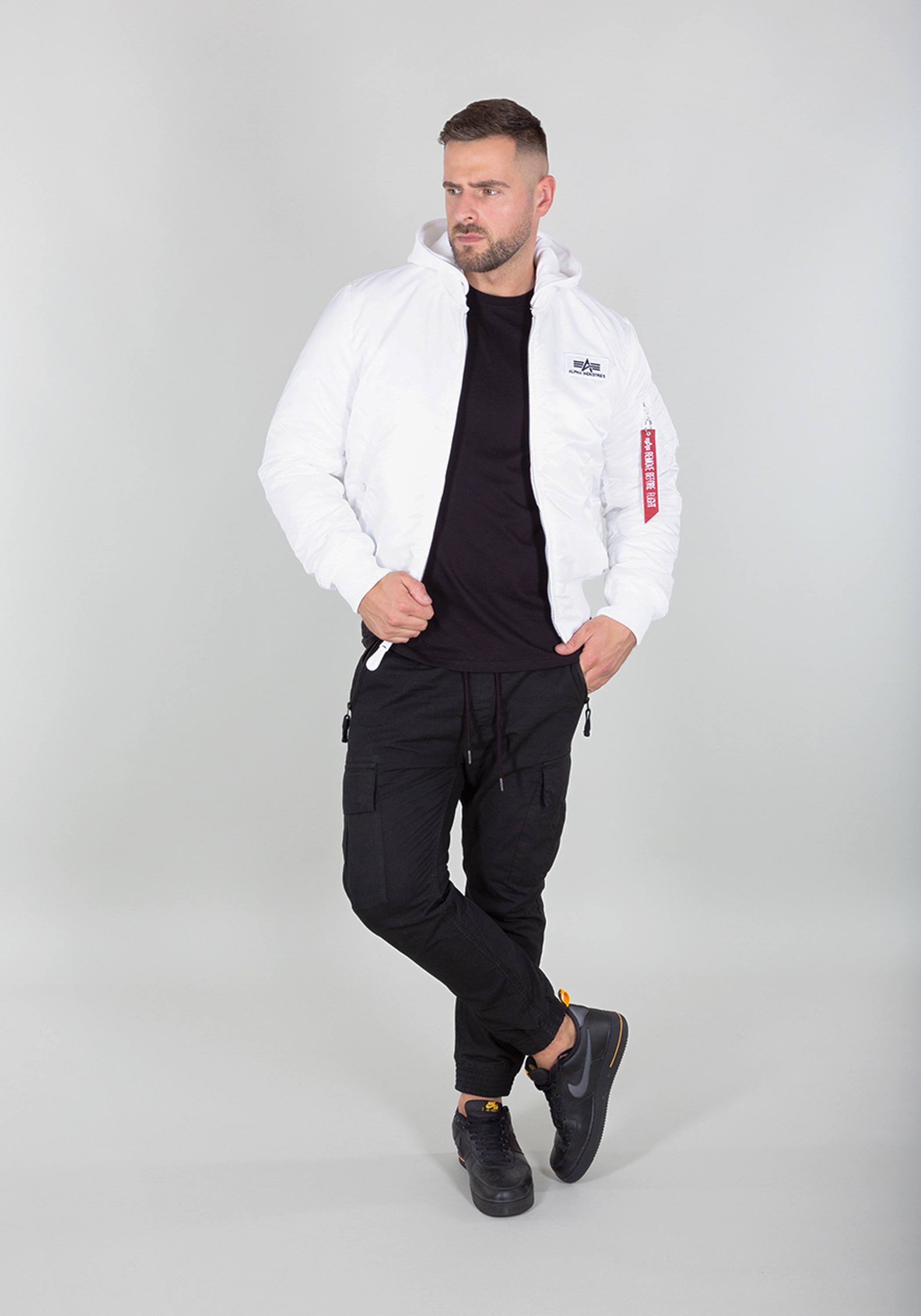 Alpha Industries Bomberjacke »Alpha Industries Men - Bomber Jackets MA-1 Zip Hood Back Print«