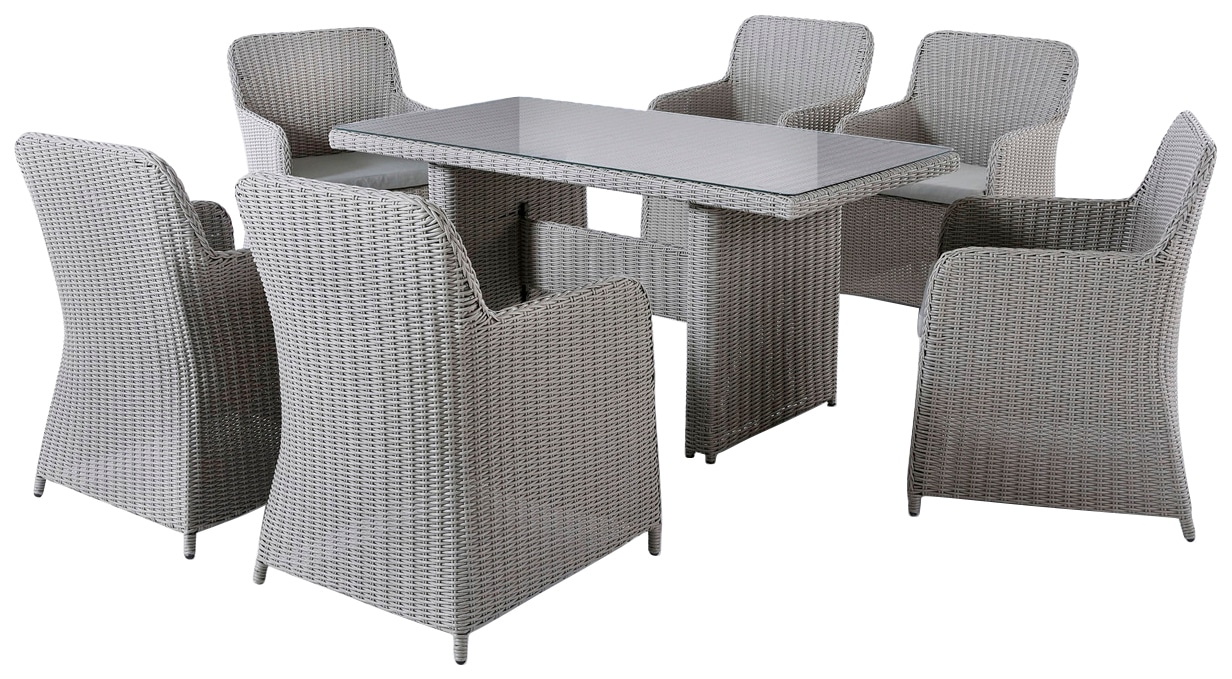 Sofa und | Sessel, Garantie 3 kaufen Destiny Garten-Essgruppe cm 2 (Set, Polyrattan, online XXL Tisch 2er 13 mit 120x70x65 »CASA«, tlg.), 1 Jahren