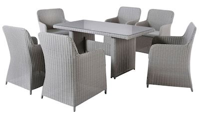 Destiny Garten-Essgruppe »CASA«, (Set, 13 tlg.), Polyrattan, 2 Sessel, 1  Tisch 120x70x65 cm und 2er Sofa online kaufen | mit 3 Jahren XXL Garantie