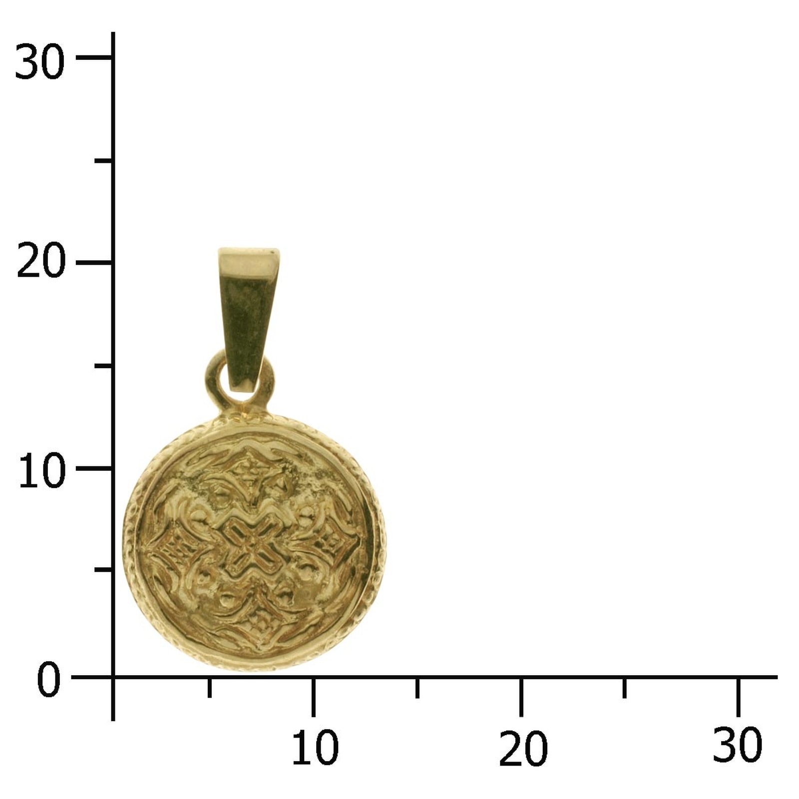 OSTSEE-SCHMUCK Kettenanhänger »- Hiddensee 13 mm rund - Gold 333/000 -,«