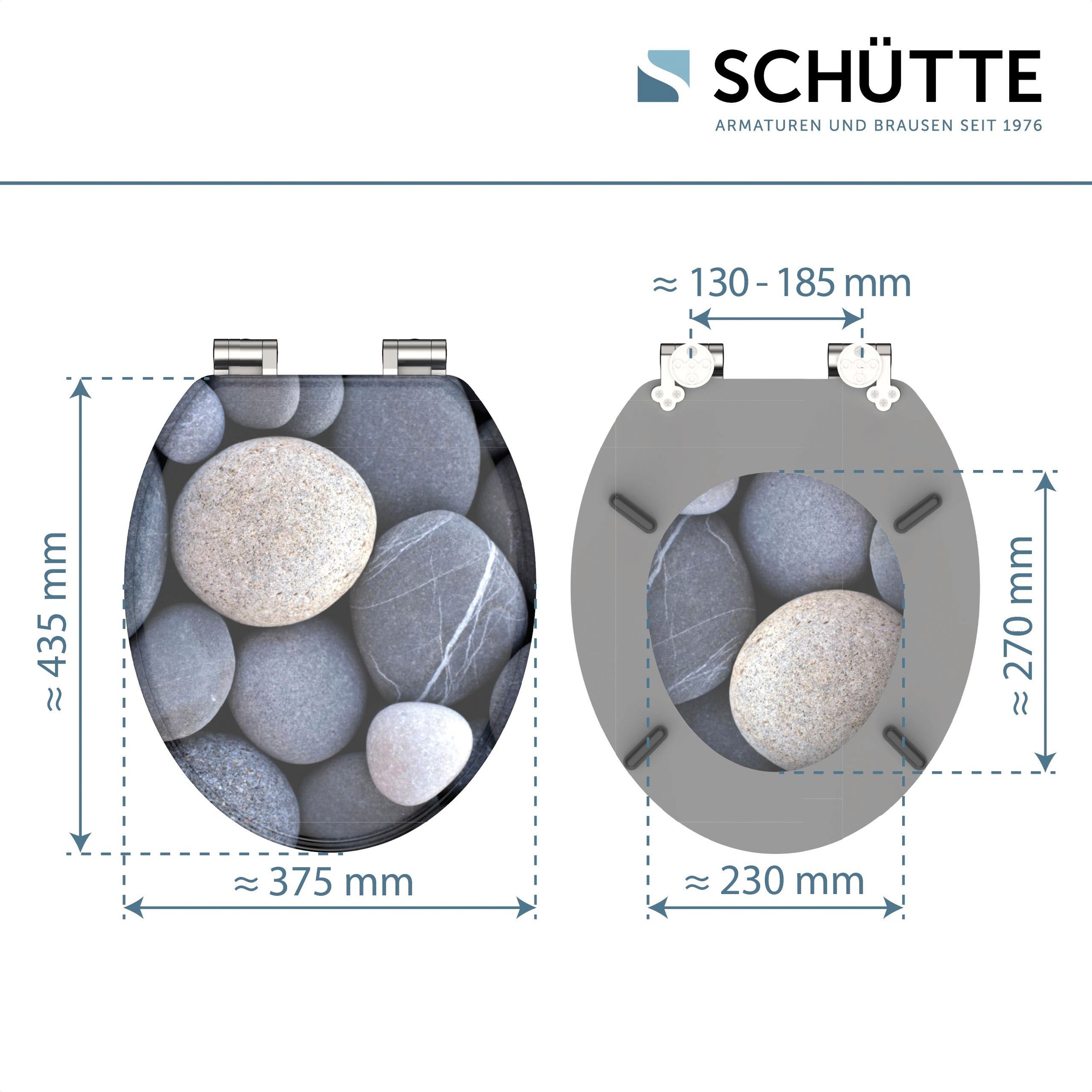 Schütte WC-Sitz »GREY STONES«, mit Absenkautomatik und Holzkern, MDF