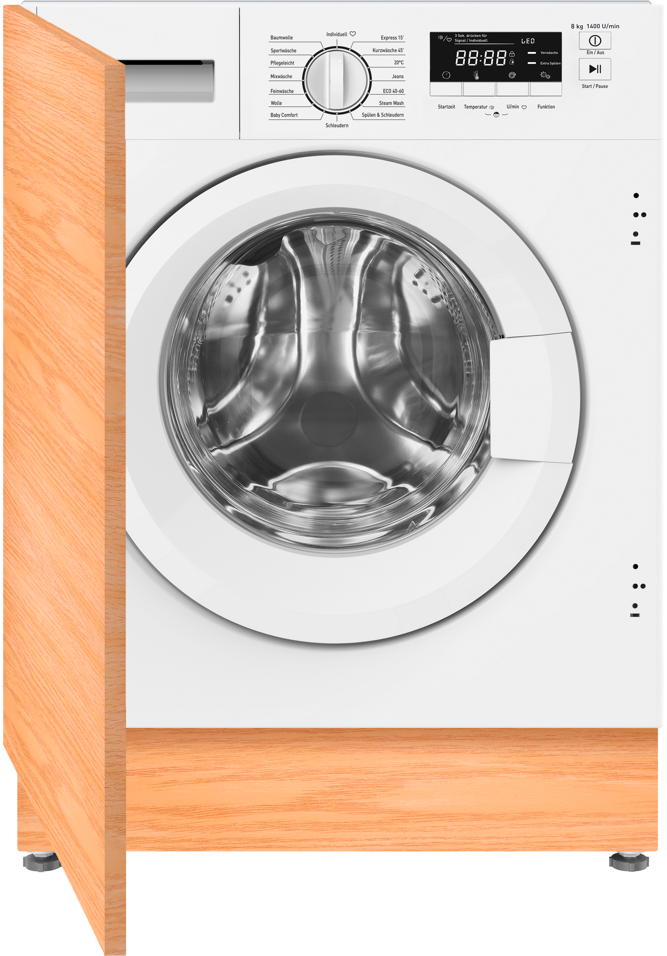 Amica, Einbauwaschmaschine »EWA 34660 W« 8 kg 1400 U/min, weiß, Einbauwaschmaschine