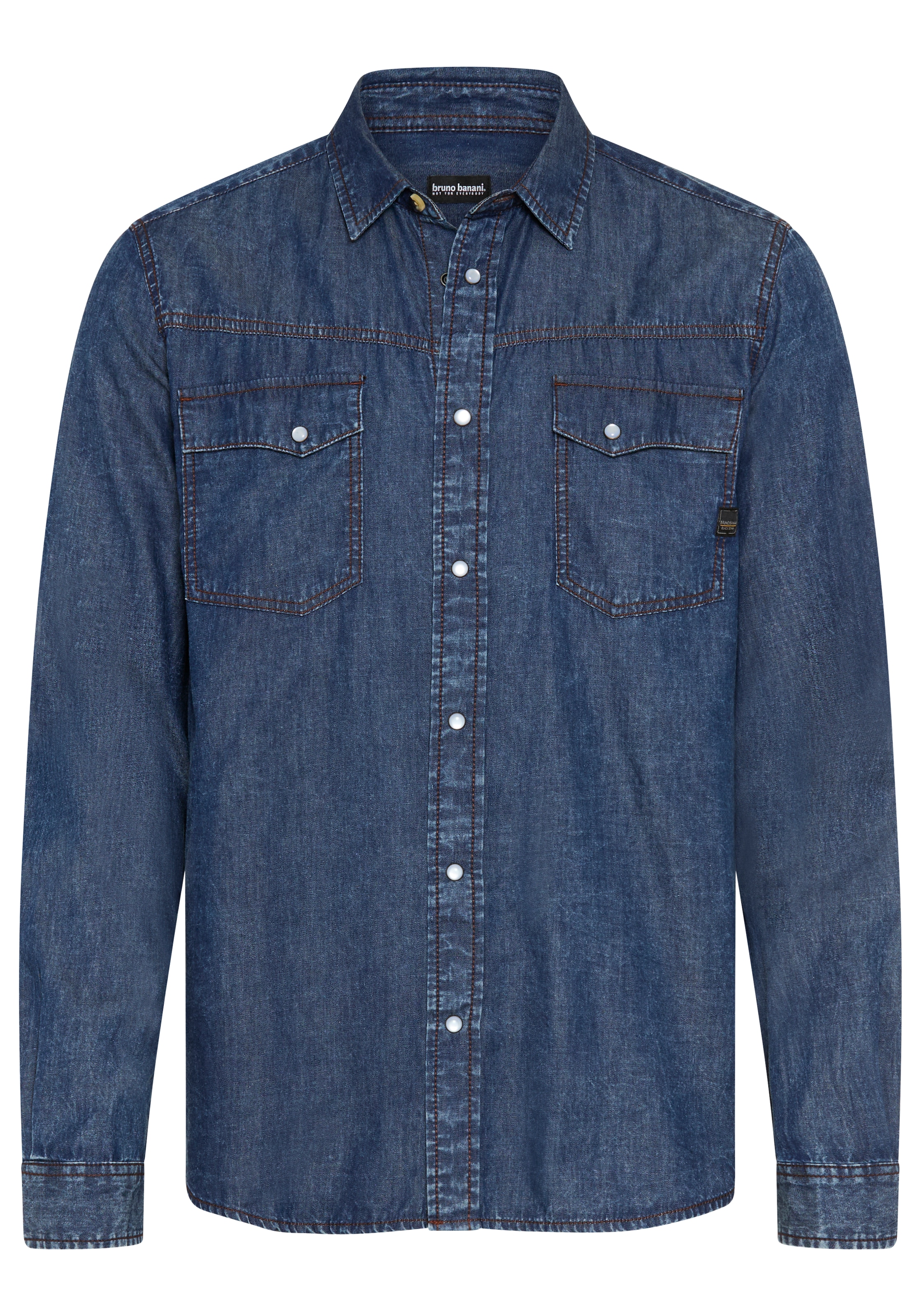 Bruno Banani Jeanshemd »schmal geschnitten« schmale Basic-Passform, aus Baumwolle in Denim-Jeans-Qualität