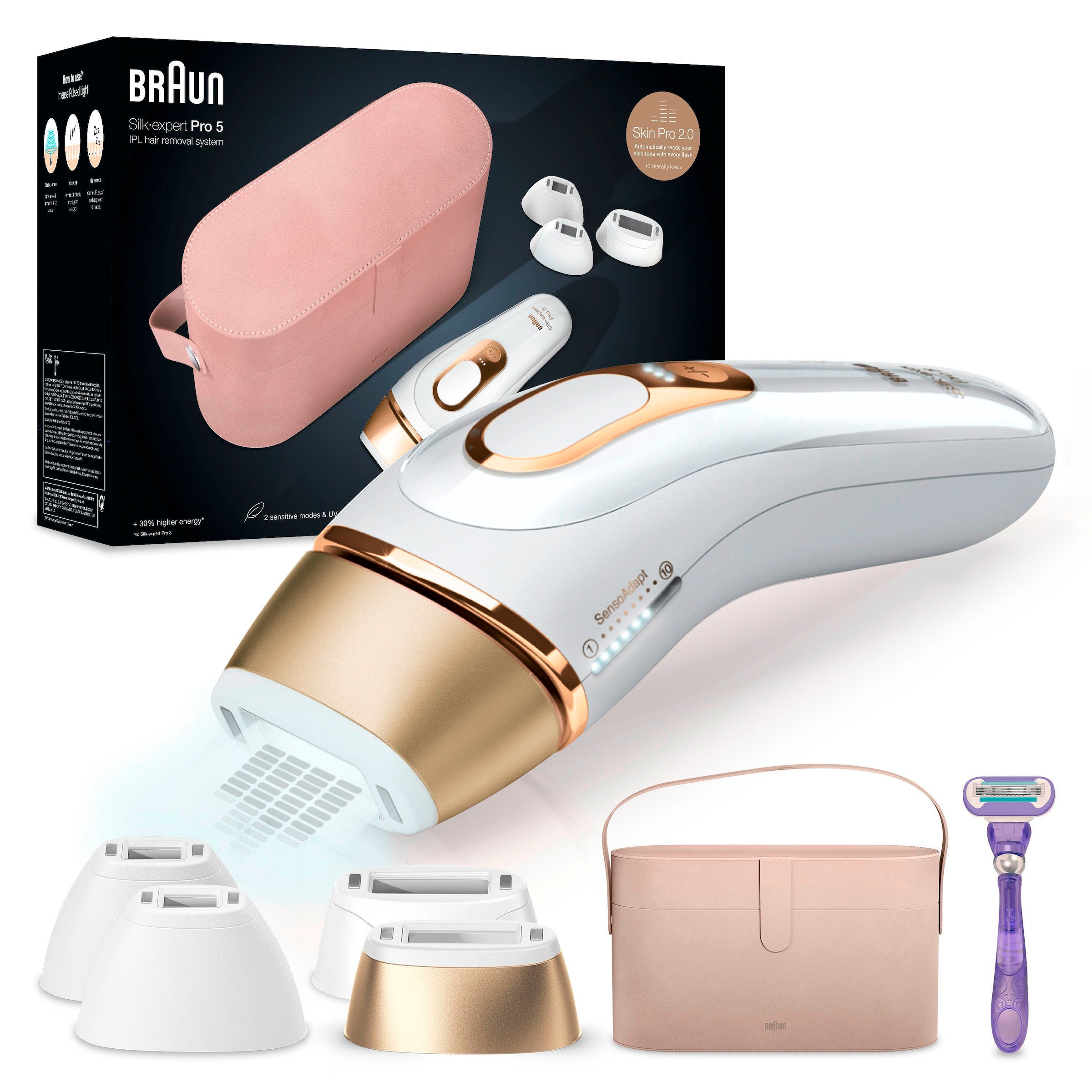 Braun IPL-Haarentferner »Silk-expert Pro 5 PL5347«, 400.000 Lichtimpulse, für dauerhaft sichtbare Haarentfernung für Damen und Herren