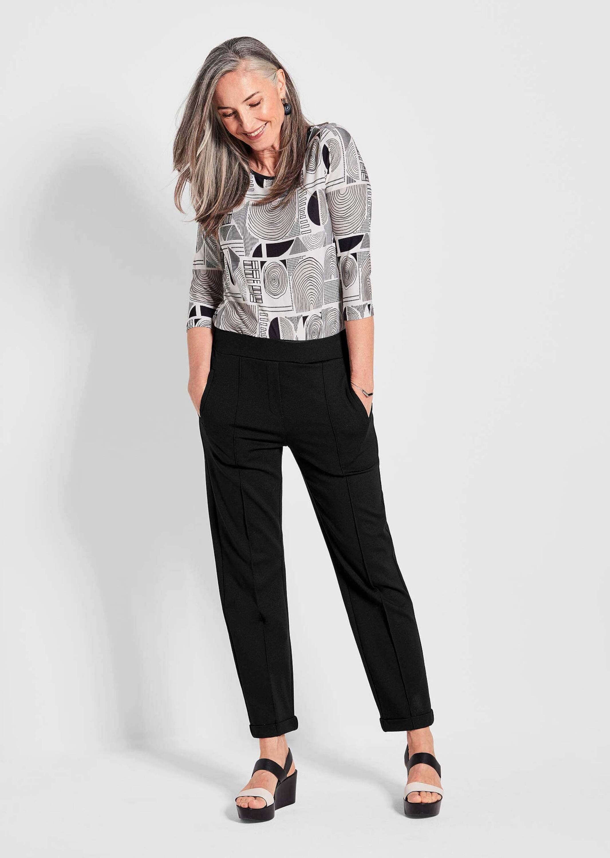 GOLDNER Schlupfhose »Kurzgröße Blaue Jerseyhose CARLA aus Viskosemix«