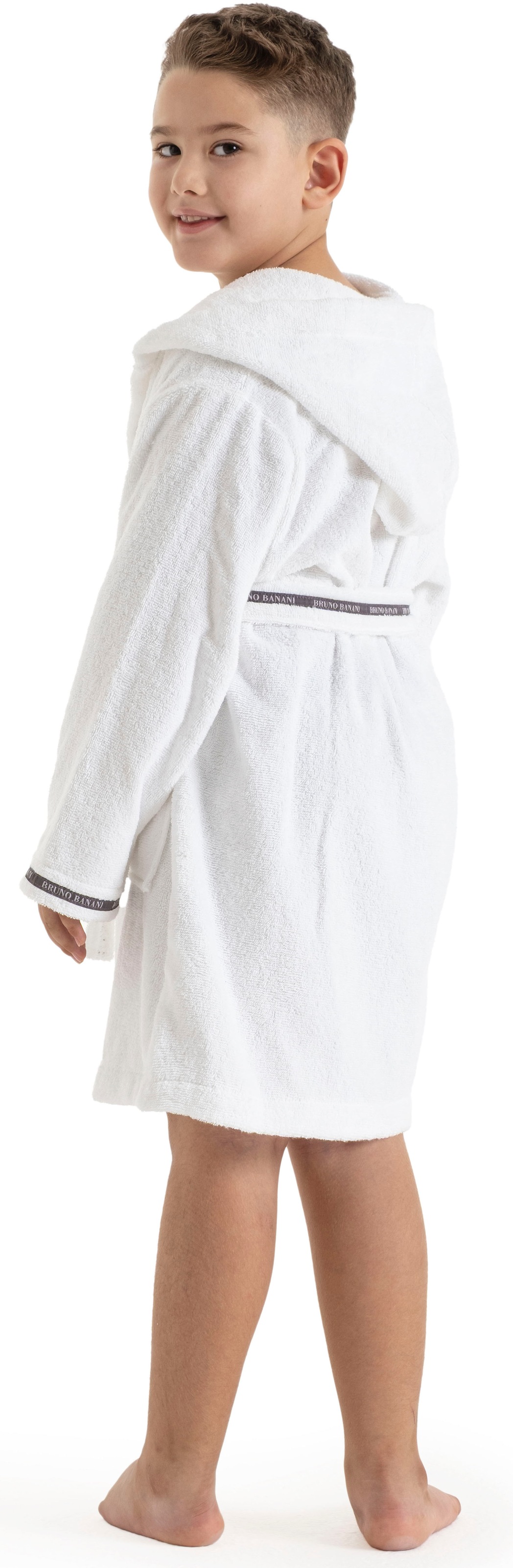 Bruno Banani Kinderbademantel »Danny, Ideal für Zuhause, Schwimmbad oder im Urlaub« 1 Stk. tlg., mit Logostreifen, aus 100% Baumwolle