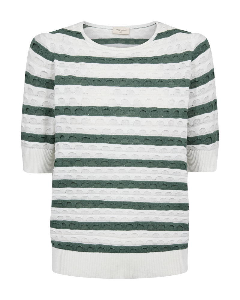 FREEQUENT Strickpullover »FQDODO-PULLOVER« bequeme Passform, gestreifte Optik