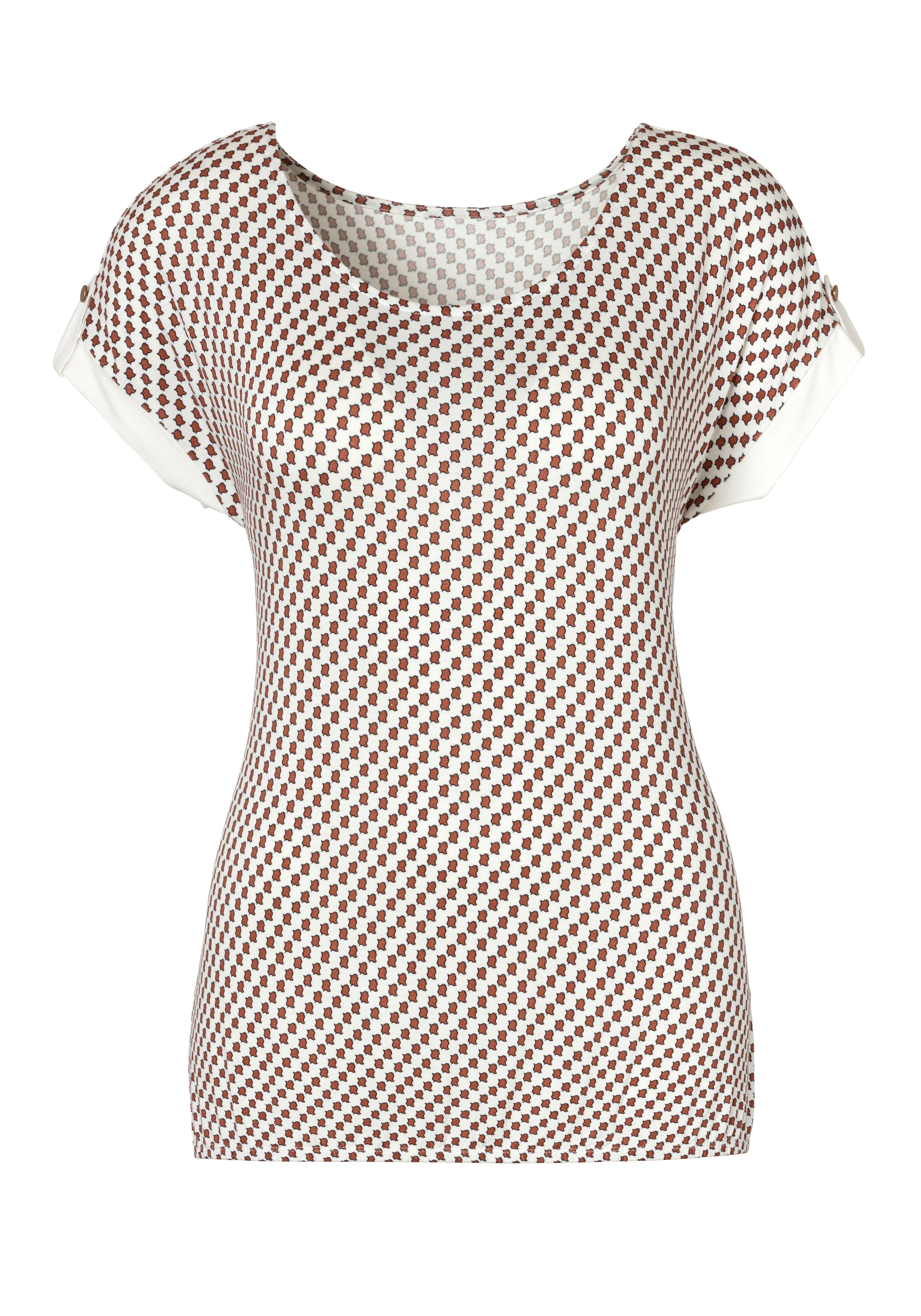 Vivance Kurzarmshirt »mit dekorativem Ärmelsaum«, (2er-Pack), aus weichem Viskose-Stretch