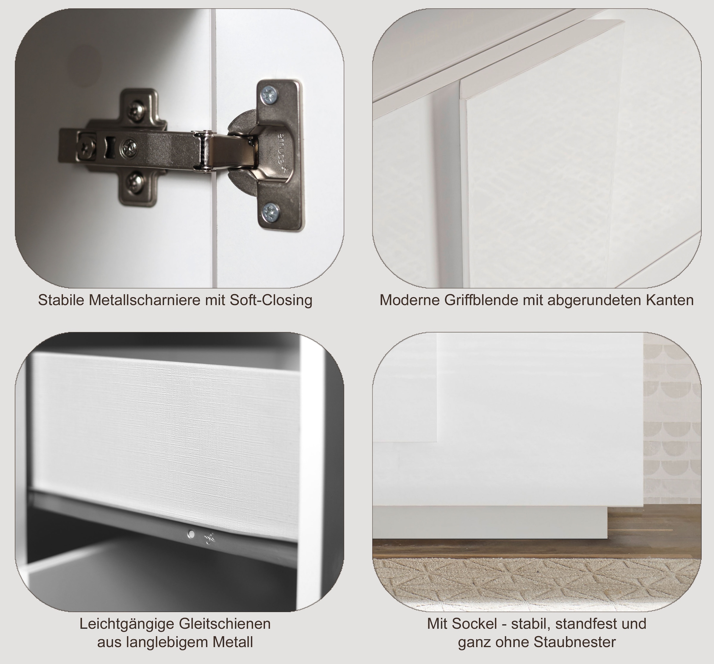 INOSIGN Mehrzweckschrank »Jupiter, Höhe 193 cm, Stauraumschrank 2 Türen - Soft Closing,«, Highboard, moderne Griffblende, FSC®, cleveres Stauraumkonzept