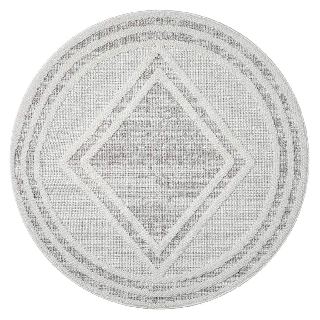 Carpet City Teppich »LINDO 8853«, rund, 11 mm Höhe, Kurzflor, Hochtief-Muster/ 3D-Effekt, Boho-Stil, Wohnzimmer