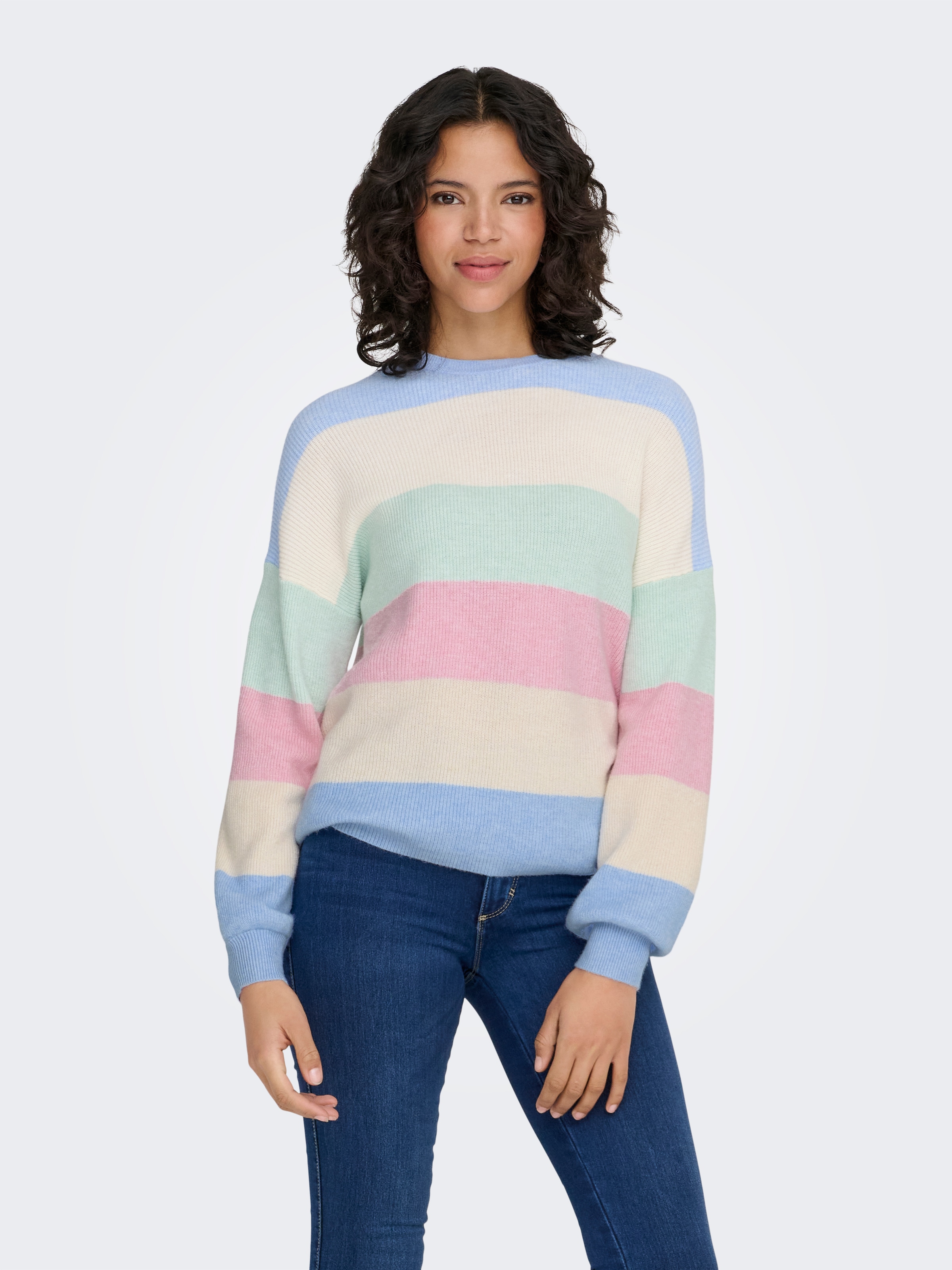 ONLY Strickpullover »ONLATIA L/S STRIPE PULLOVER KNT NOOS« Viskosemischung, regular fit