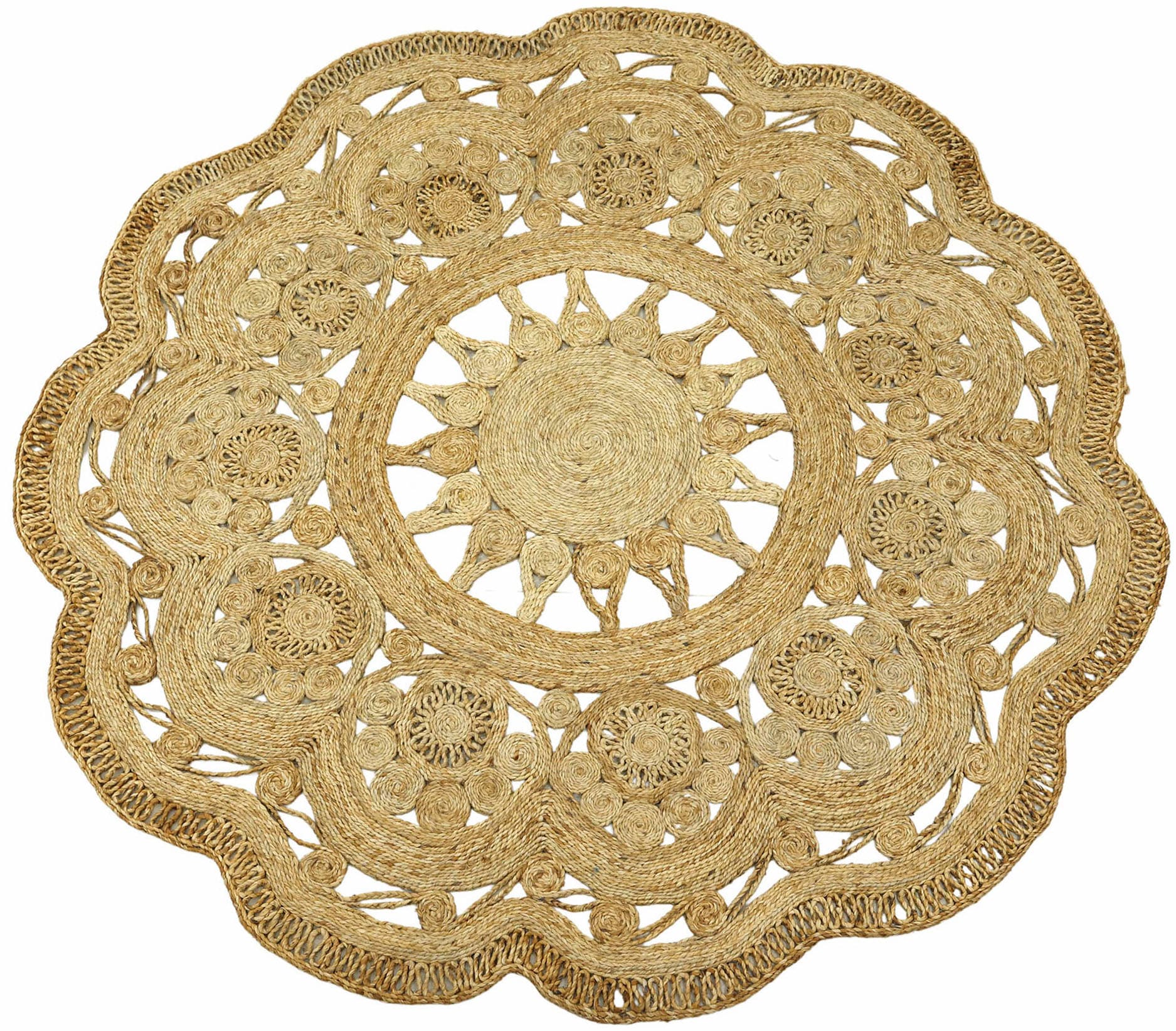 Sisalteppich Hand Style rund, von Paul«, natürliches Pflanzenmaterial gewebt, Boho »Juteteppich carpetfine
