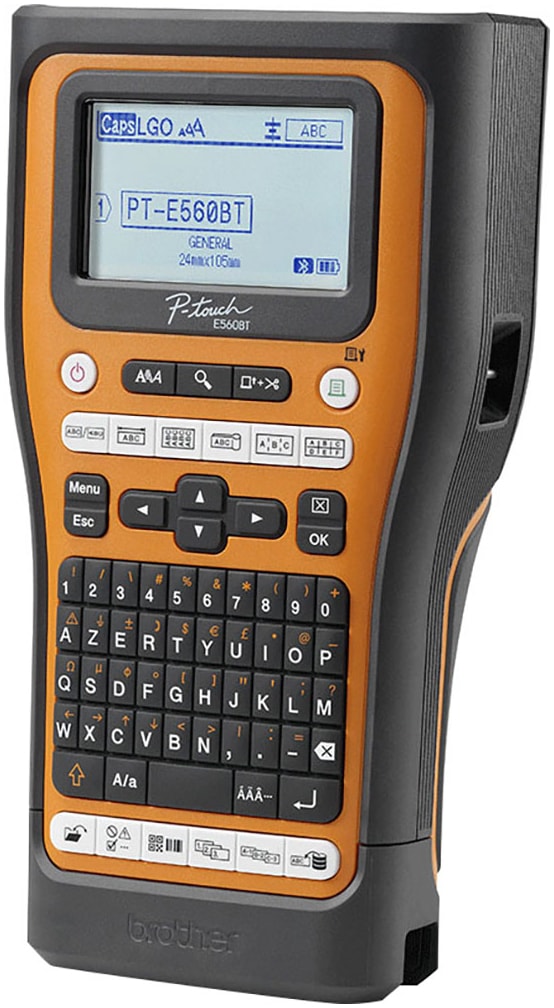 Brother Etikettendrucker »P-Touch PT-E560BTVP Industrielles Beschriftungsgerät mit Bluetooth« inkl. Li-Ion Akku und Transportkoffer