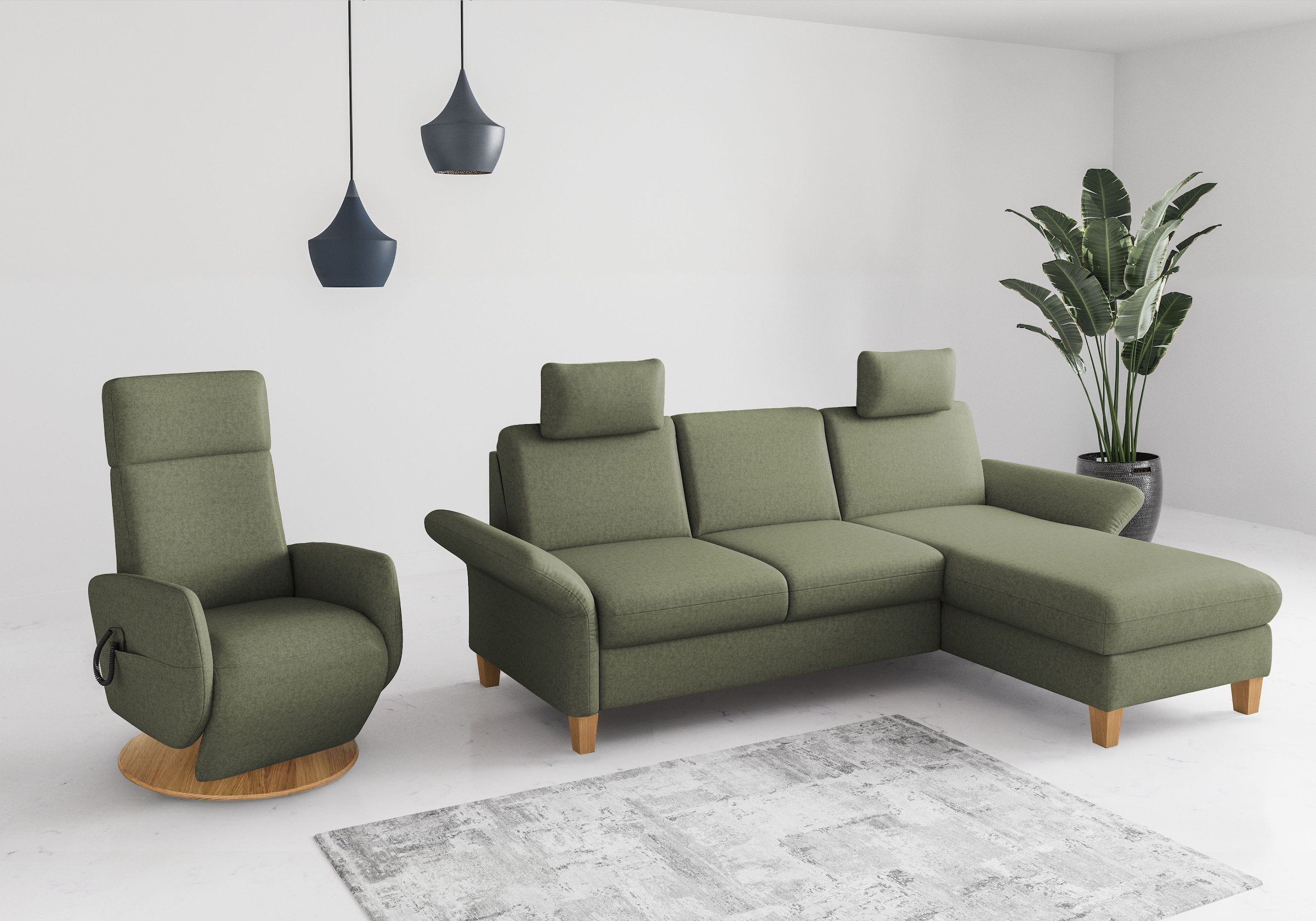 Home affaire Ecksofa »Rochelle, L-Form«, wahlweise mit Armteilverstellung, Bettfunktion und Bettkasten
