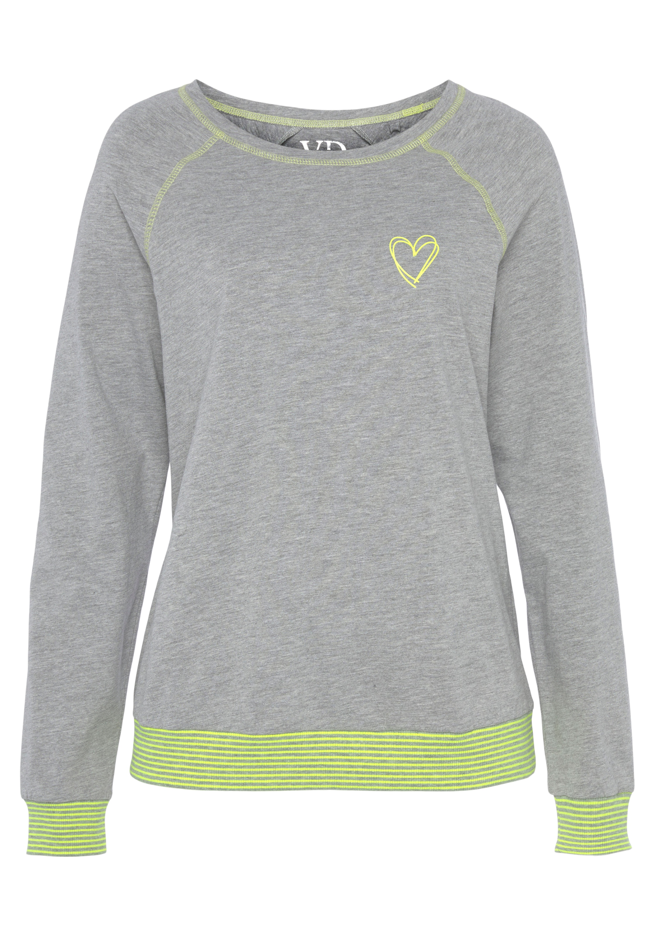 Vivance Dreams Pyjama 2 tlg. mit dekorativen Flatlock-Nähten in Neonfarben