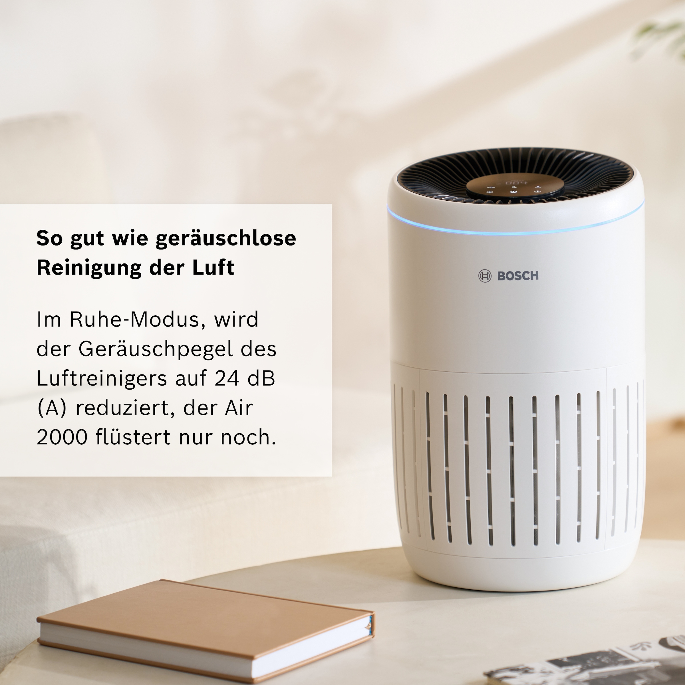 BOSCH Luftreiniger »Air 2000, filtert über 99% der Schadstoffe« für 37 qm Räume mit 3-in-1 Luftfilter, Automatik- und Ruhemodus )