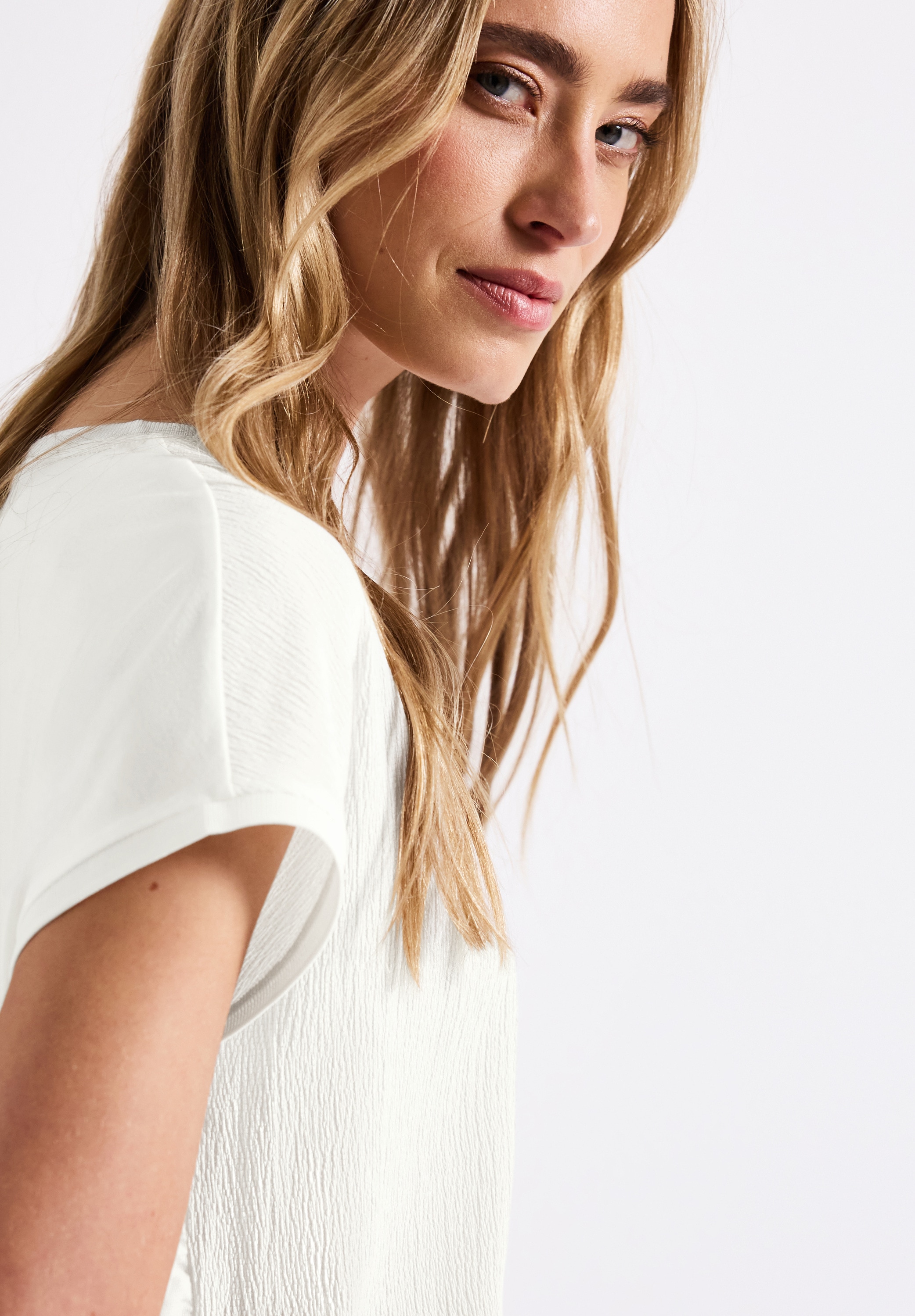 STREET ONE T-Shirt, im Struktur-Mix