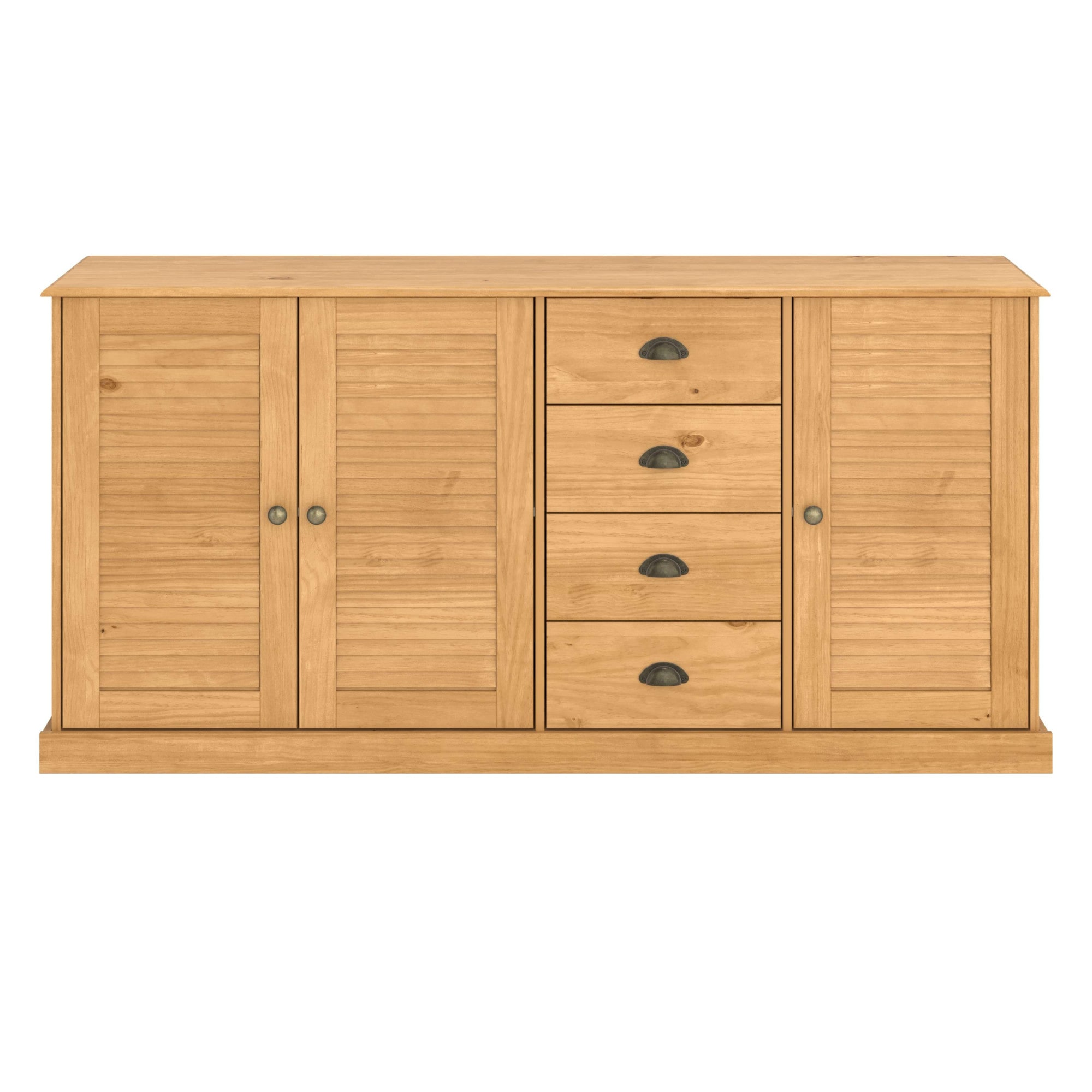 OTTO home Sideboard »Turia, mit Lamellentüren« Kommode aus massivem Kiefernholz, FSC®, 4 Schubkasten, Breite 166 cm